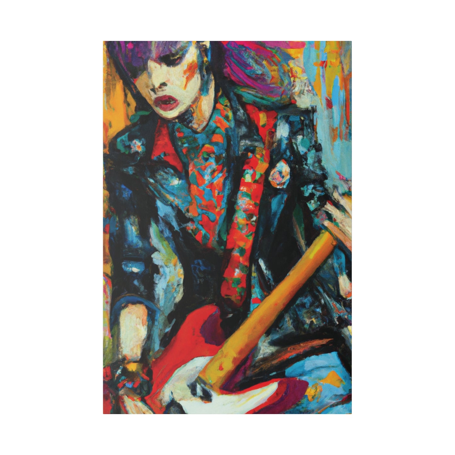 9697B - Rockstar Oil Painting Style Print | Poster | Home Decor | Wall Art | Music Art | Canvas