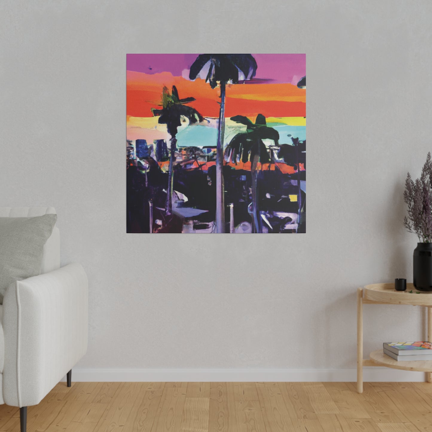 8668T - Miami Beach Sunset Painting Print | Miami | Beach | Sunset | Poster | Home Decor | Wall Art | Canvas