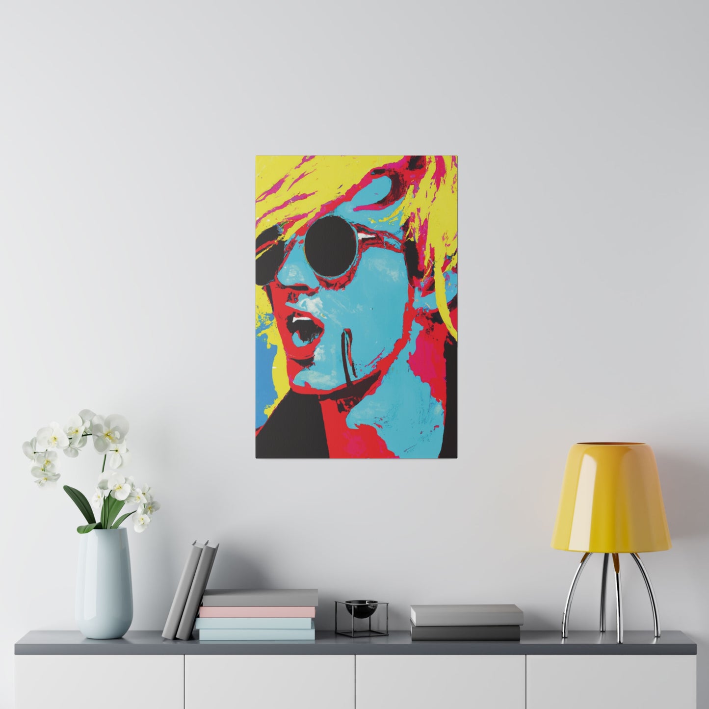 7198K - Rockstar Painting Print | Face | Abstract | Poster | Home Decor | Wall Art | Music Art | Canvas