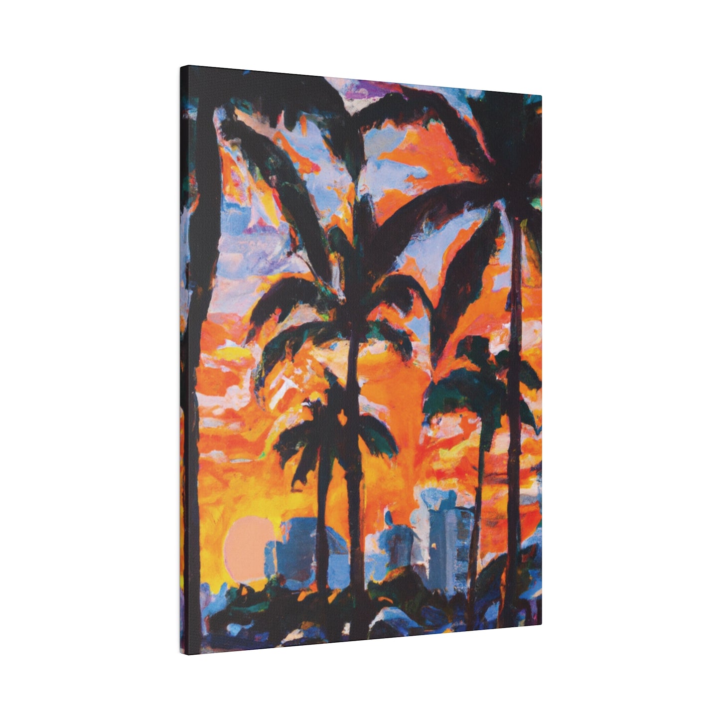 8957Q - Miami Beach Sunset Painting Print | Miami | Beach | Sunset | Poster | Home Decor | Wall Art | Canvas