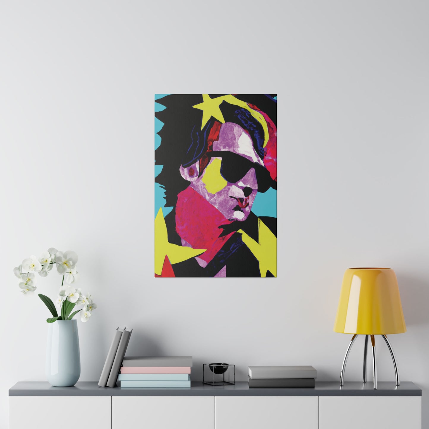 6749z - Rockstar Painting Print | Face | Abstract | Poster | Home Decor | Wall Art | Music Art | Canvas