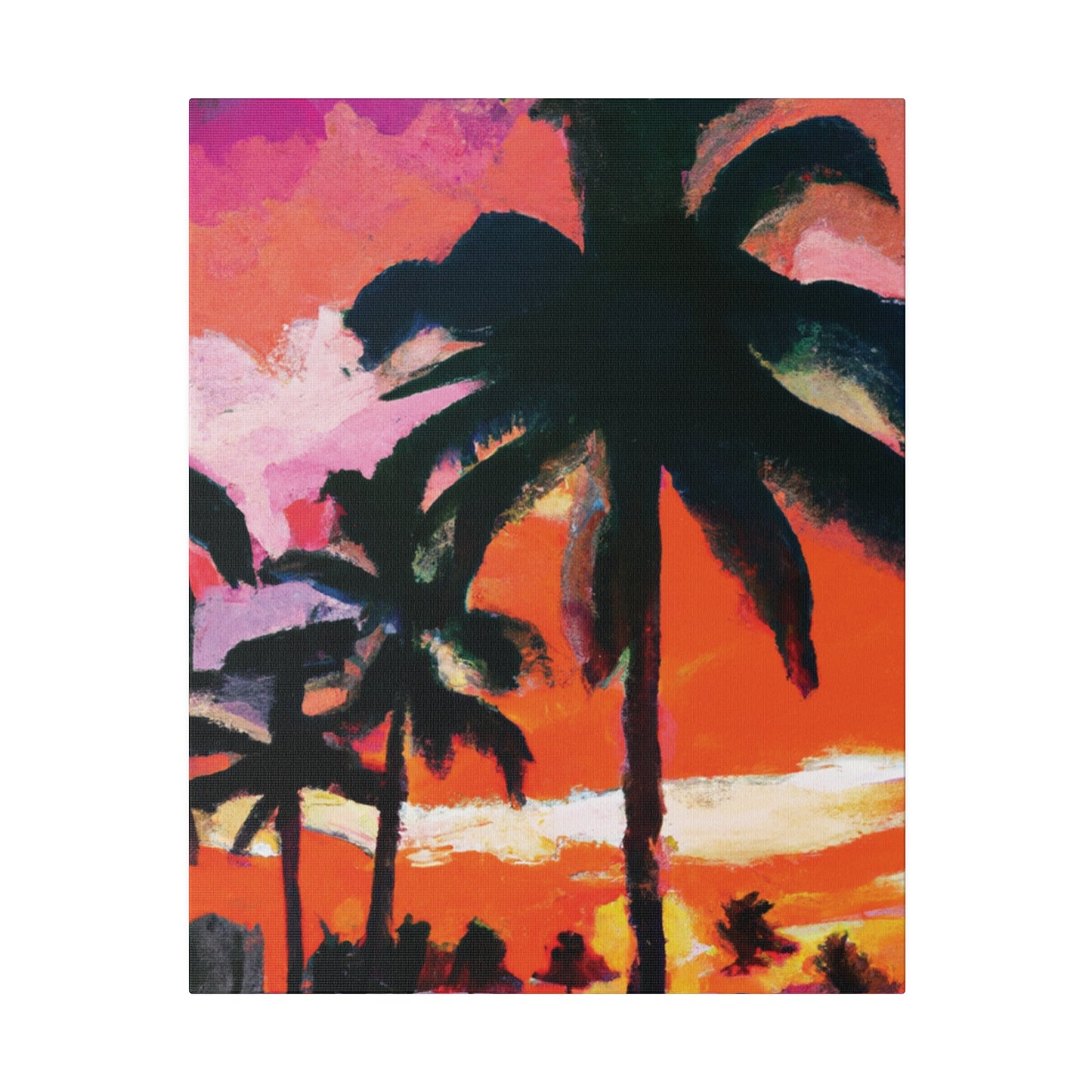 2734M - Miami Beach Sunset Painting Print | Miami | Beach | Sunset | Poster | Home Decor | Wall Art | Canvas