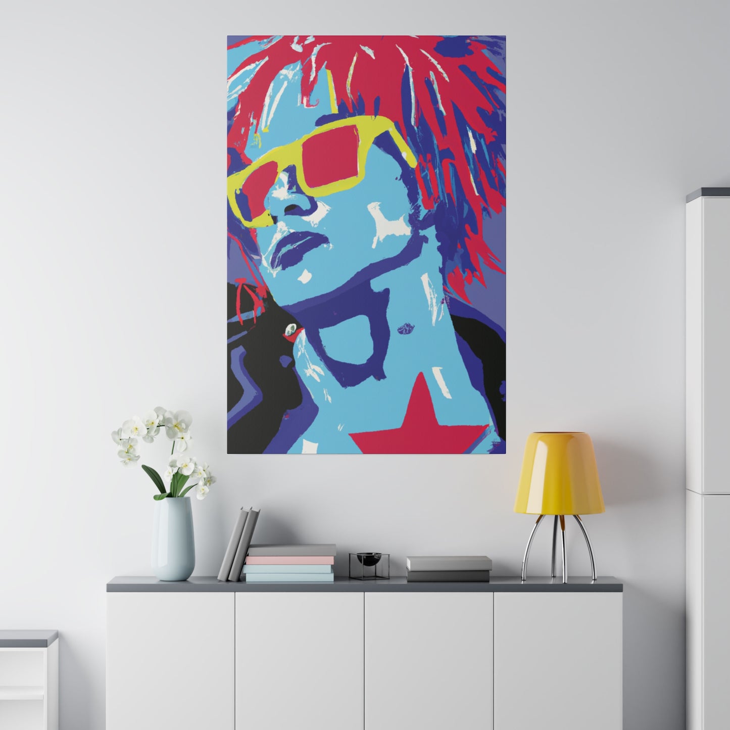 8377T - Rockstar Painting Print | Face | Abstract | Poster | Home Decor | Wall Art | Music Art | Canvas