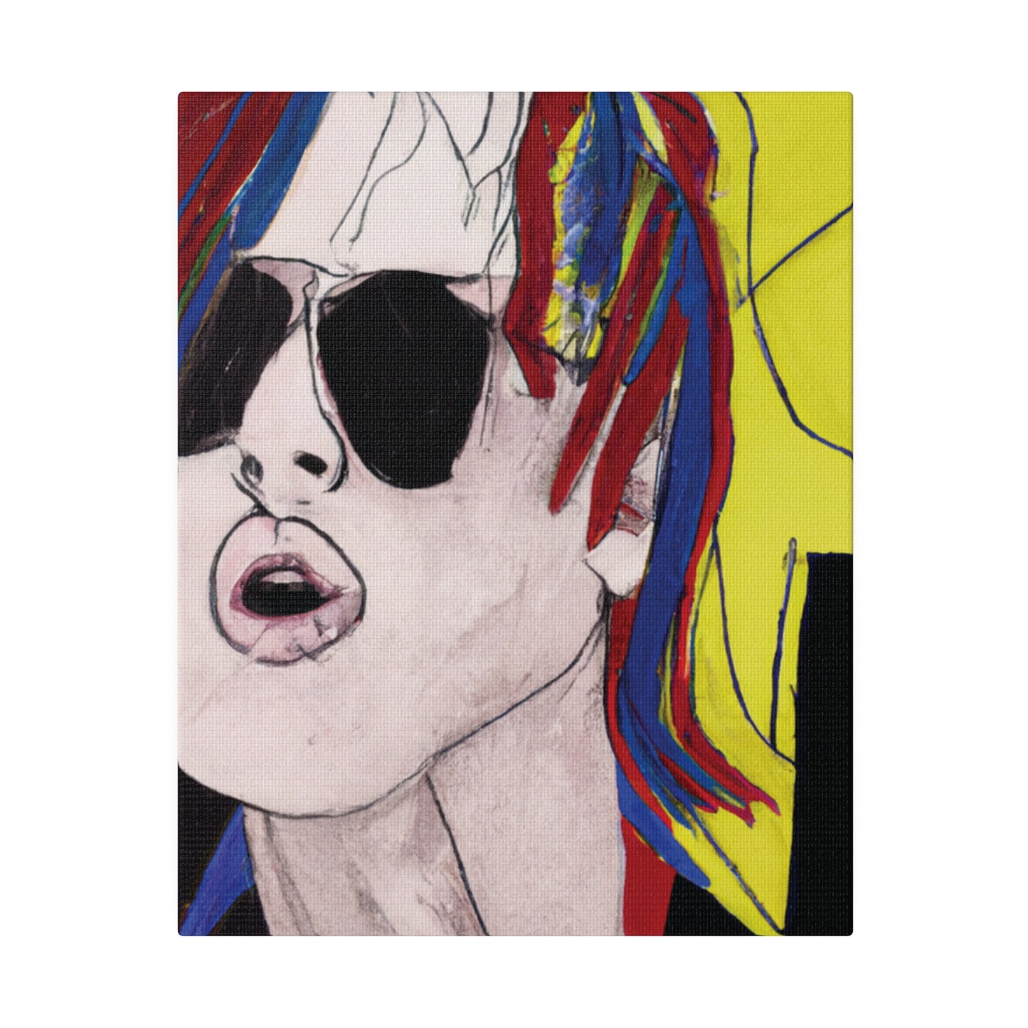 5296W - Rockstar Painting Print | Face | Abstract | Poster | Home Decor | Wall Art | Music Art | Canvas