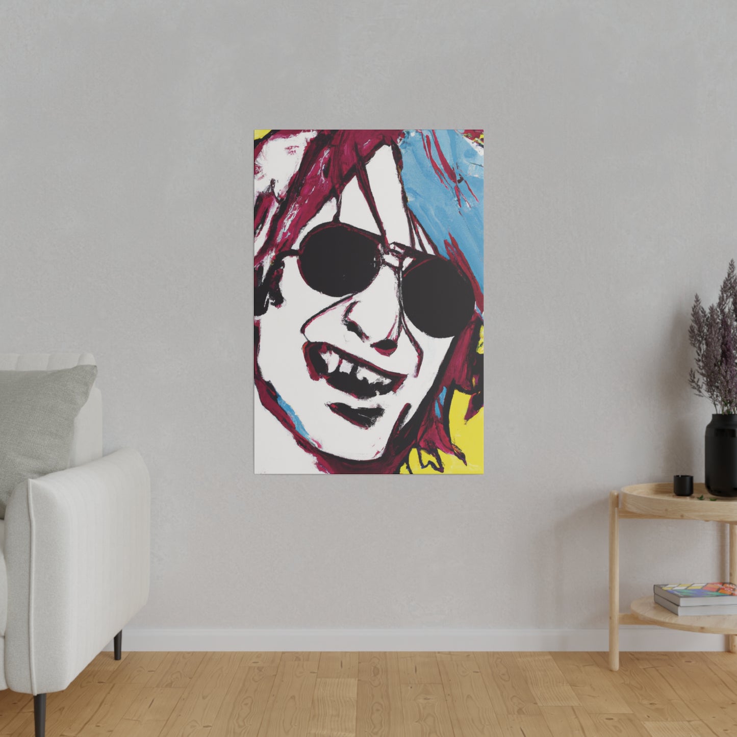 6455Z - Rockstar Painting Print | Face | Abstract | Poster | Home Decor | Wall Art | Music Art | Canvas