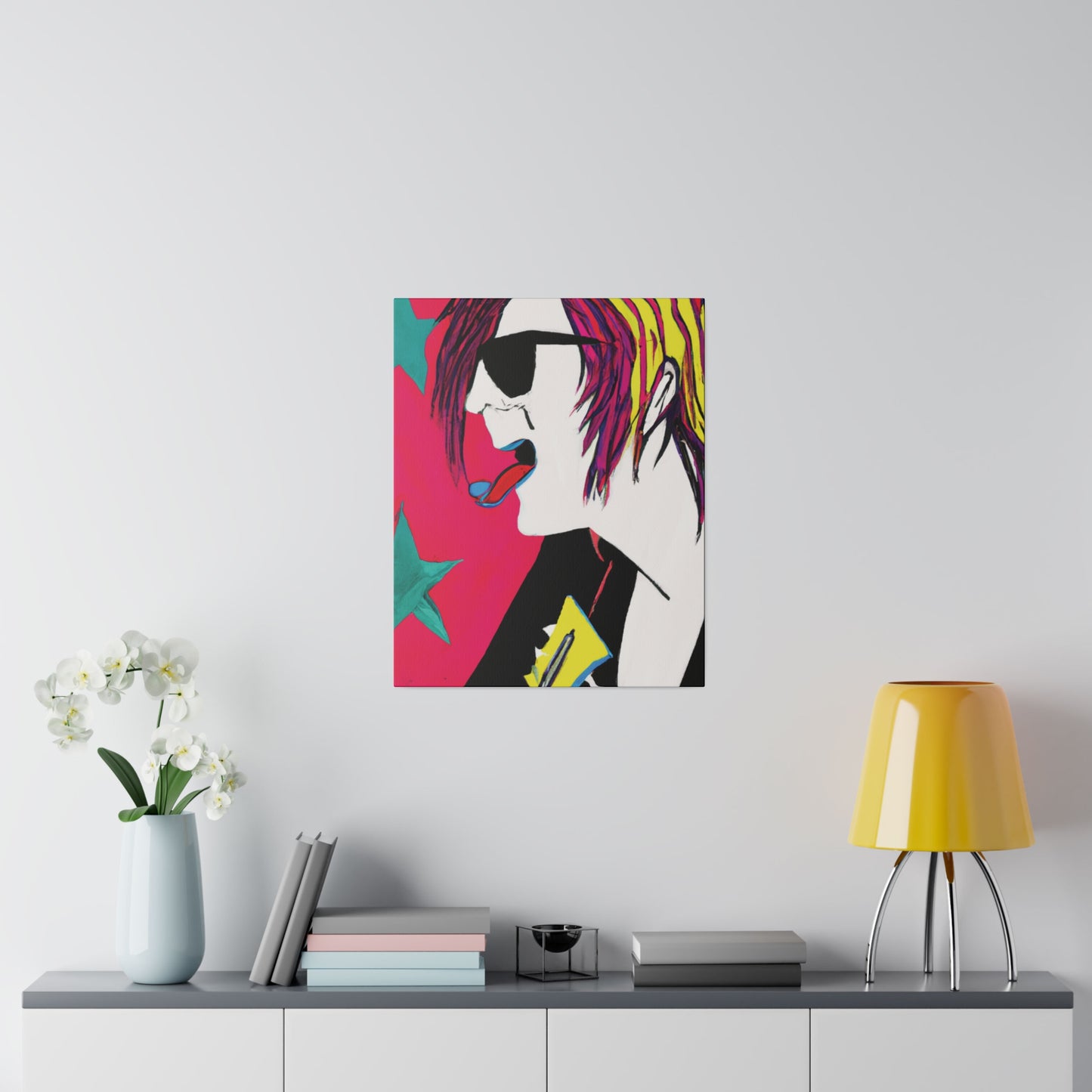 4447P - Rockstar Painting Print | Face | Abstract | Poster | Home Decor | Wall Art | Music Art | Canvas