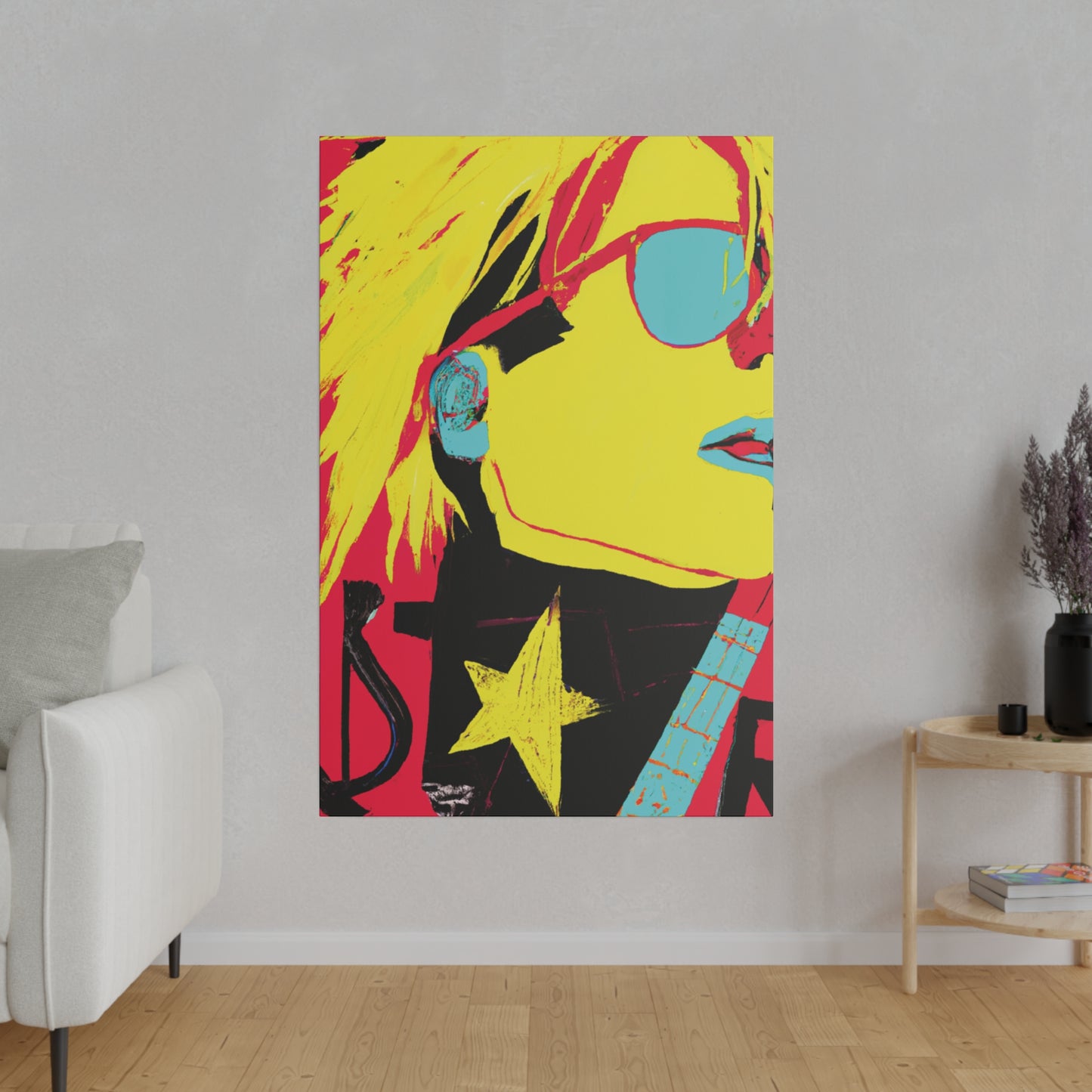 4925Q - Rockstar Painting Print | Face | Abstract | Poster | Home Decor | Wall Art | Music Art | Canvas