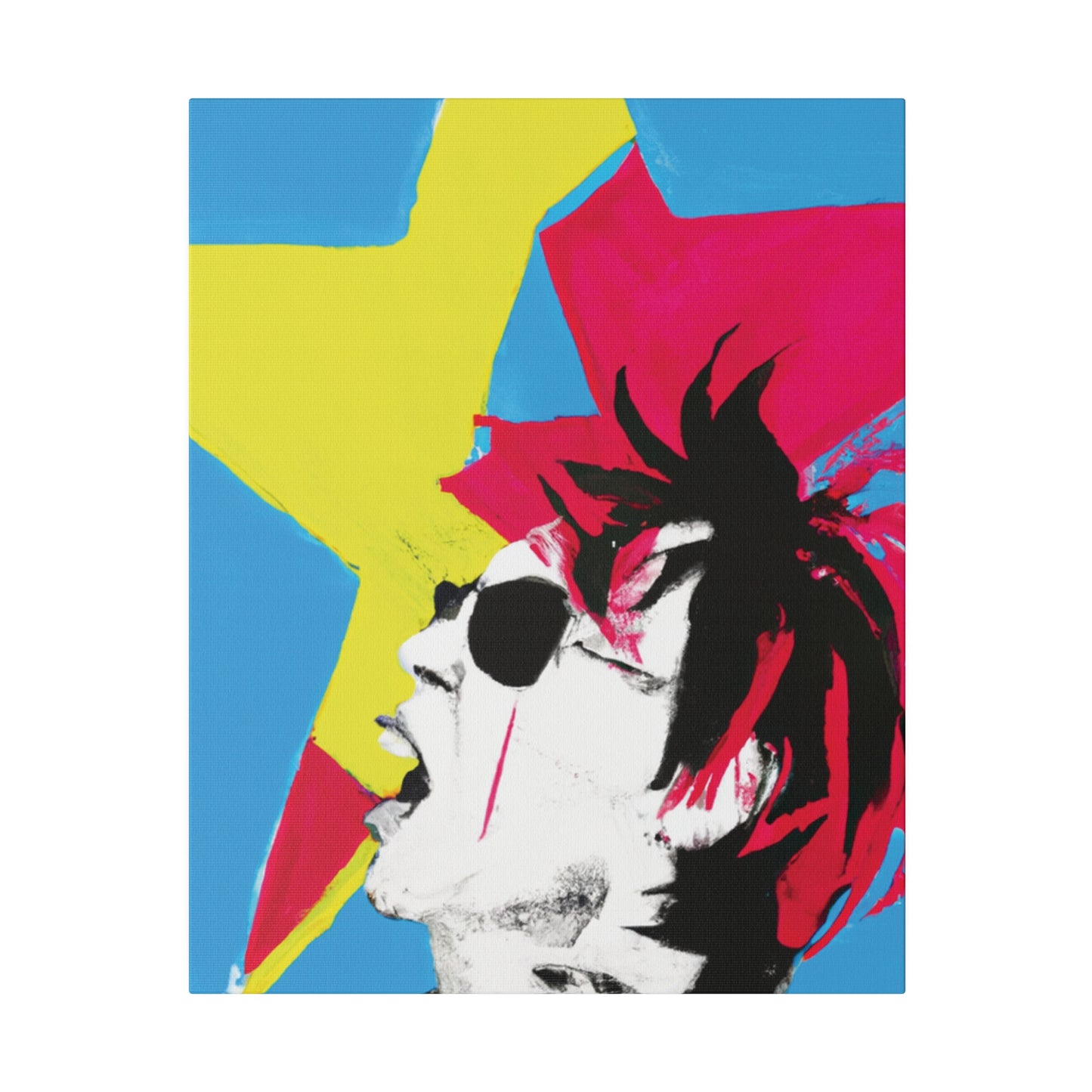 7179X - Rockstar Painting Print | Face | Abstract | Poster | Home Decor | Wall Art | Music Art | Canvas