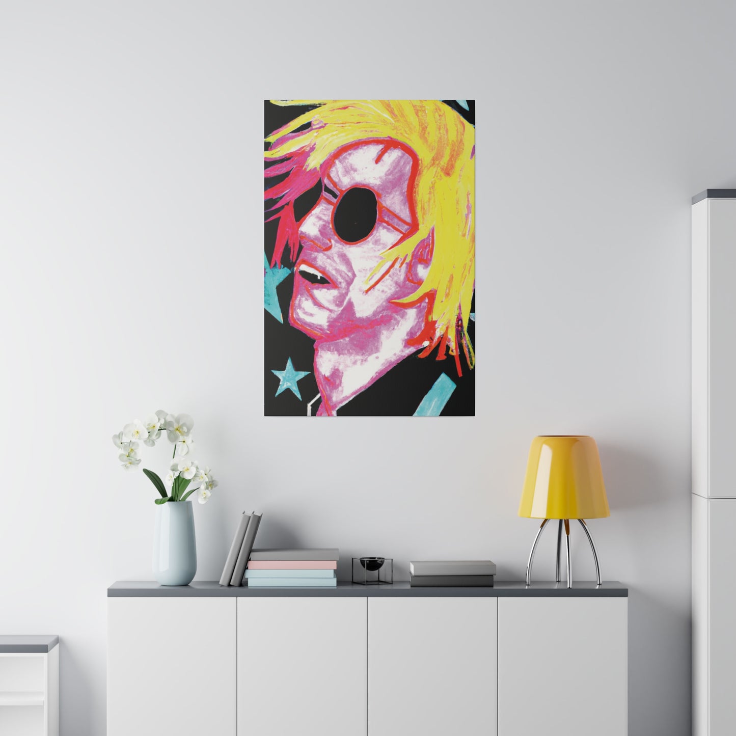 5123P - Rockstar Painting Print | Face | Abstract | Poster | Home Decor | Wall Art | Music Art | Canvas