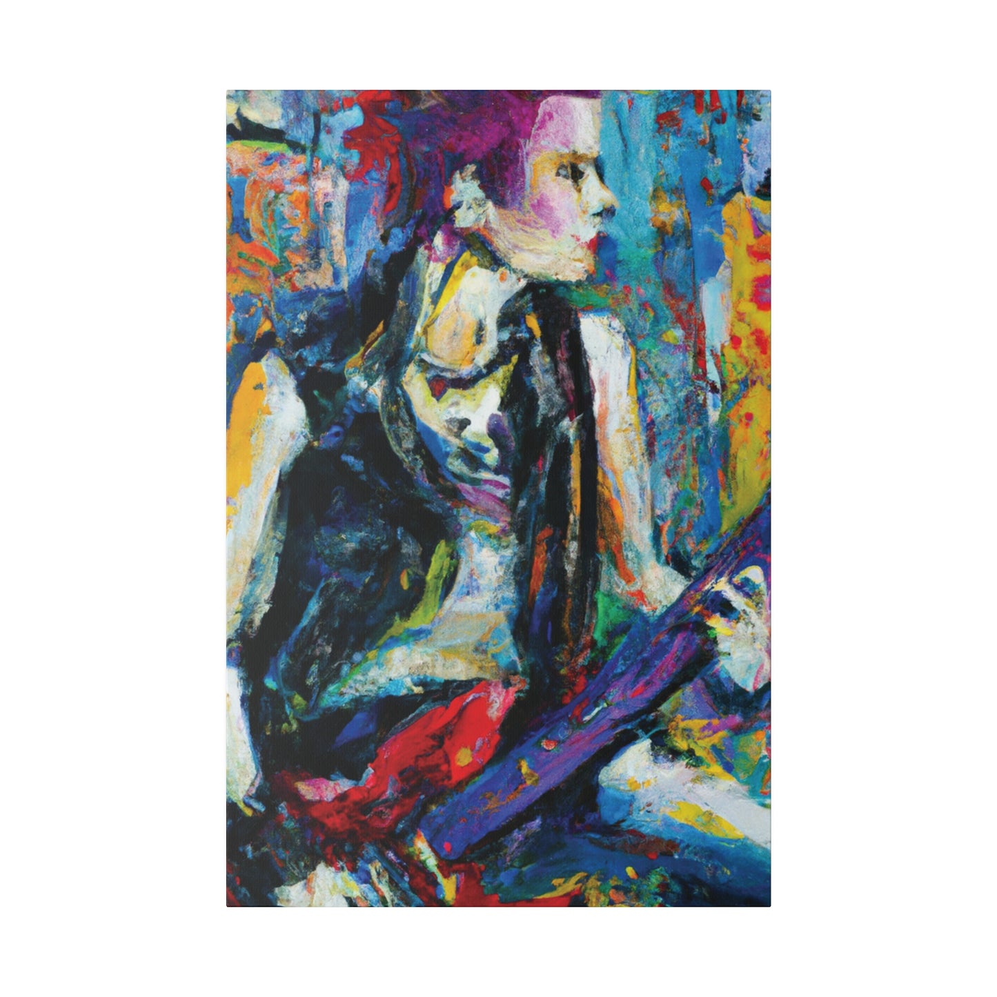 344U - Rockstar Oil Painting Style Print | Poster | Home Decor | Wall Art | Music Art | Canvas