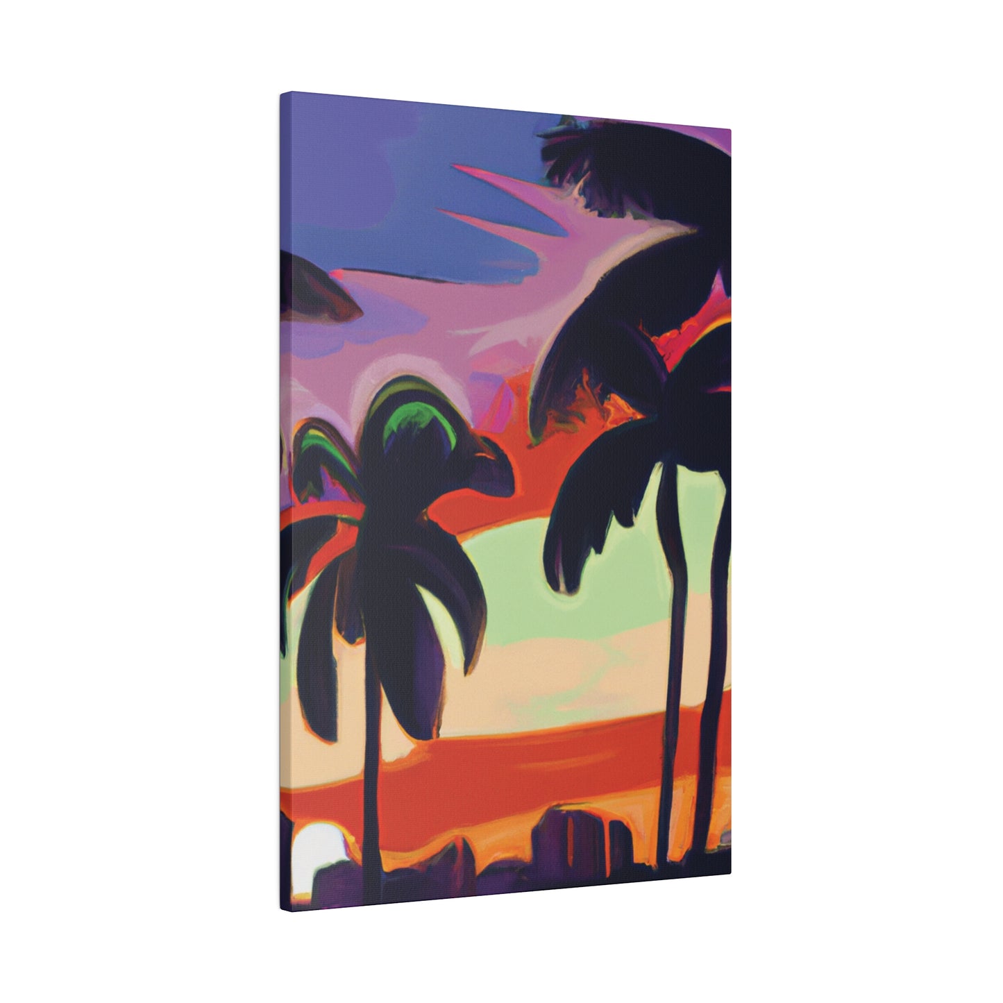 4438V - Miami Beach Sunset Painting Print | Miami | Beach | Sunset | Poster | Home Decor | Wall Art | Canvas