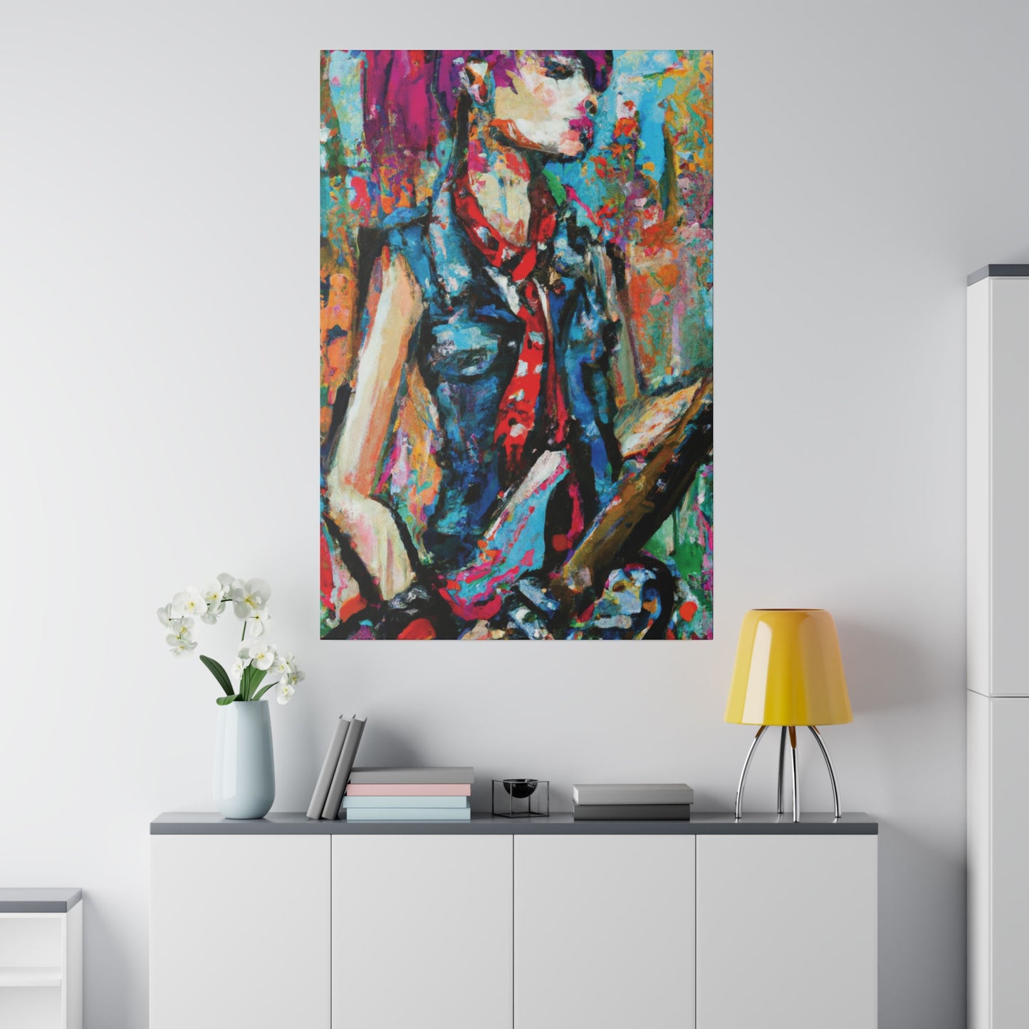 9405R - Rockstar Oil Painting Style Print | Poster | Home Decor | Wall Art | Music Art | Canvas