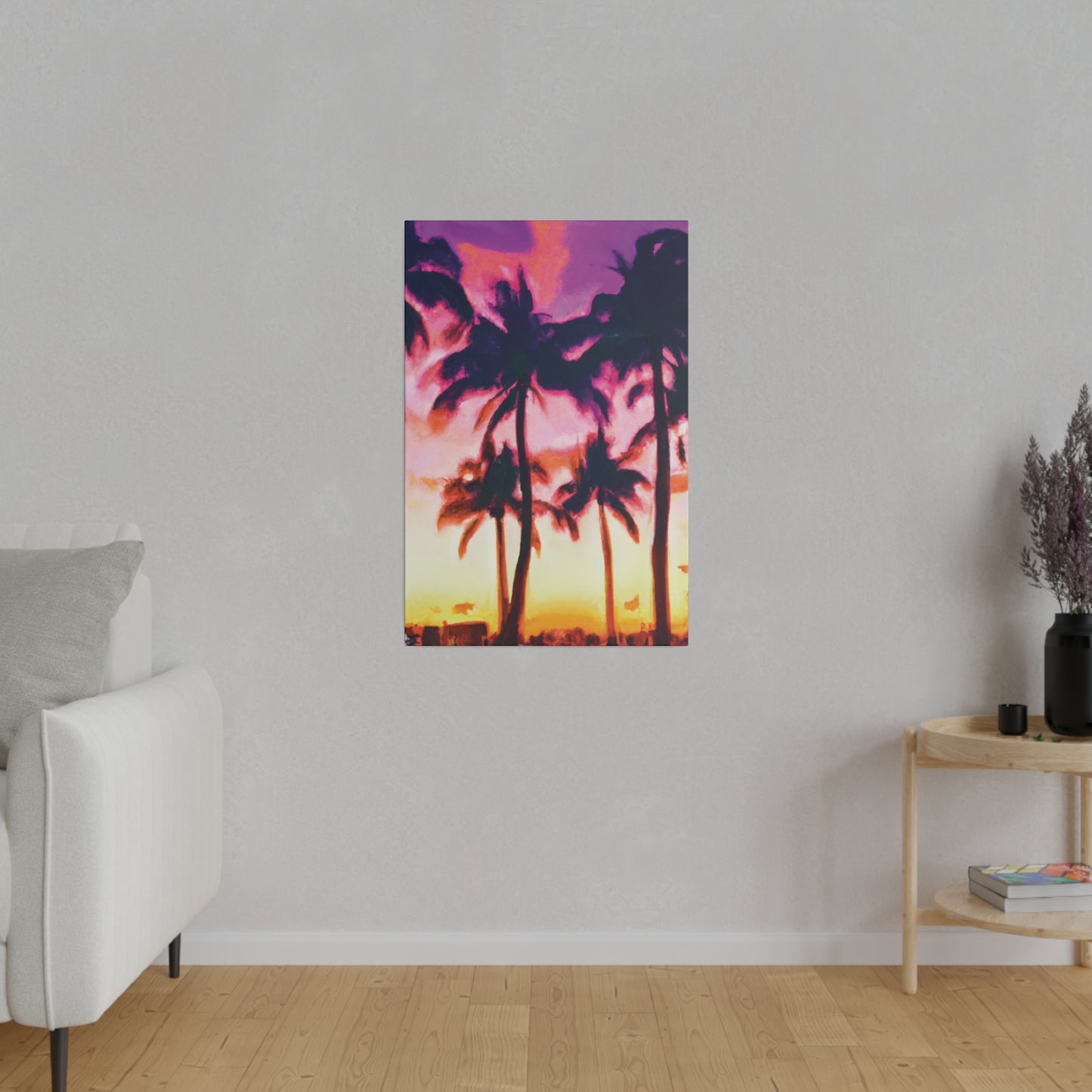 7266A - Miami Beach Sunset Painting Print | Miami | Beach | Sunset | Poster | Home Decor | Wall Art | Canvas