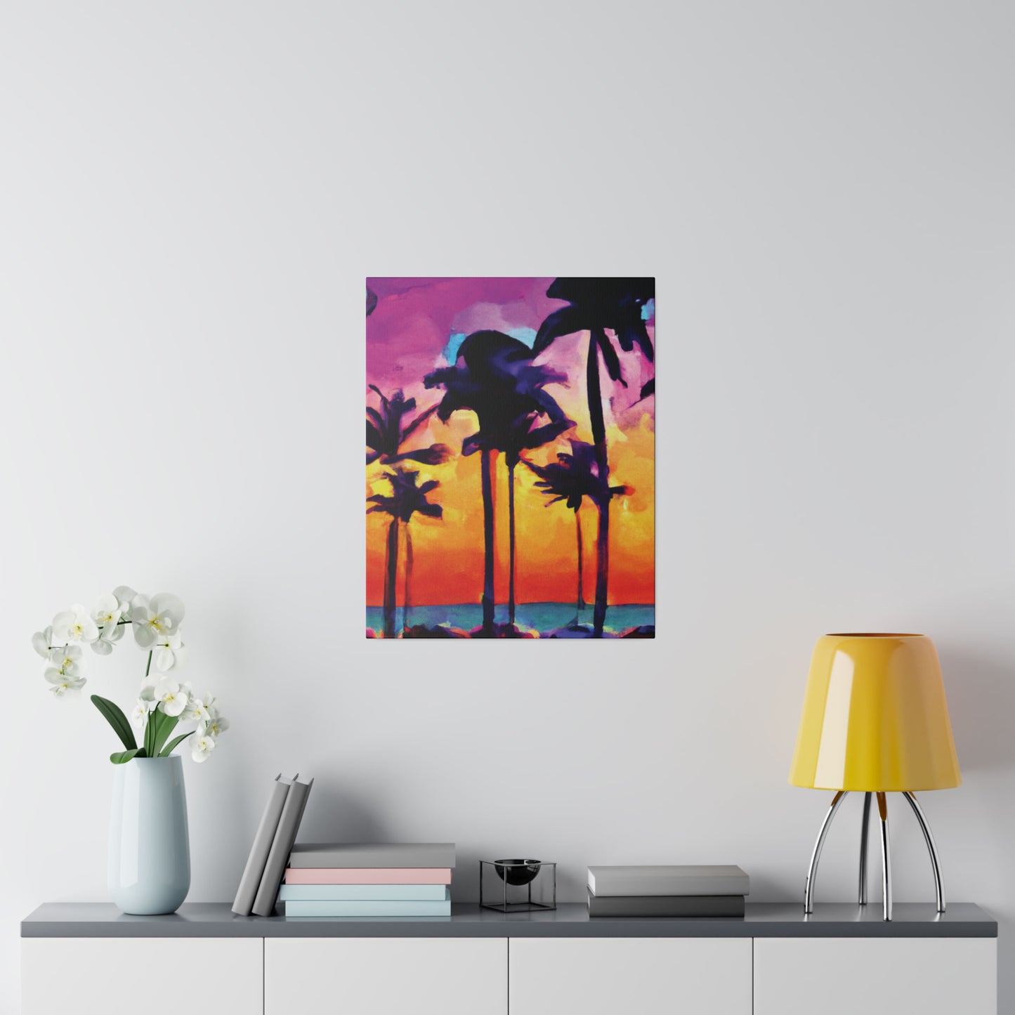 9824V - Miami Beach Sunset Painting Print | Miami | Beach | Sunset | Poster | Home Decor | Wall Art | Canvas