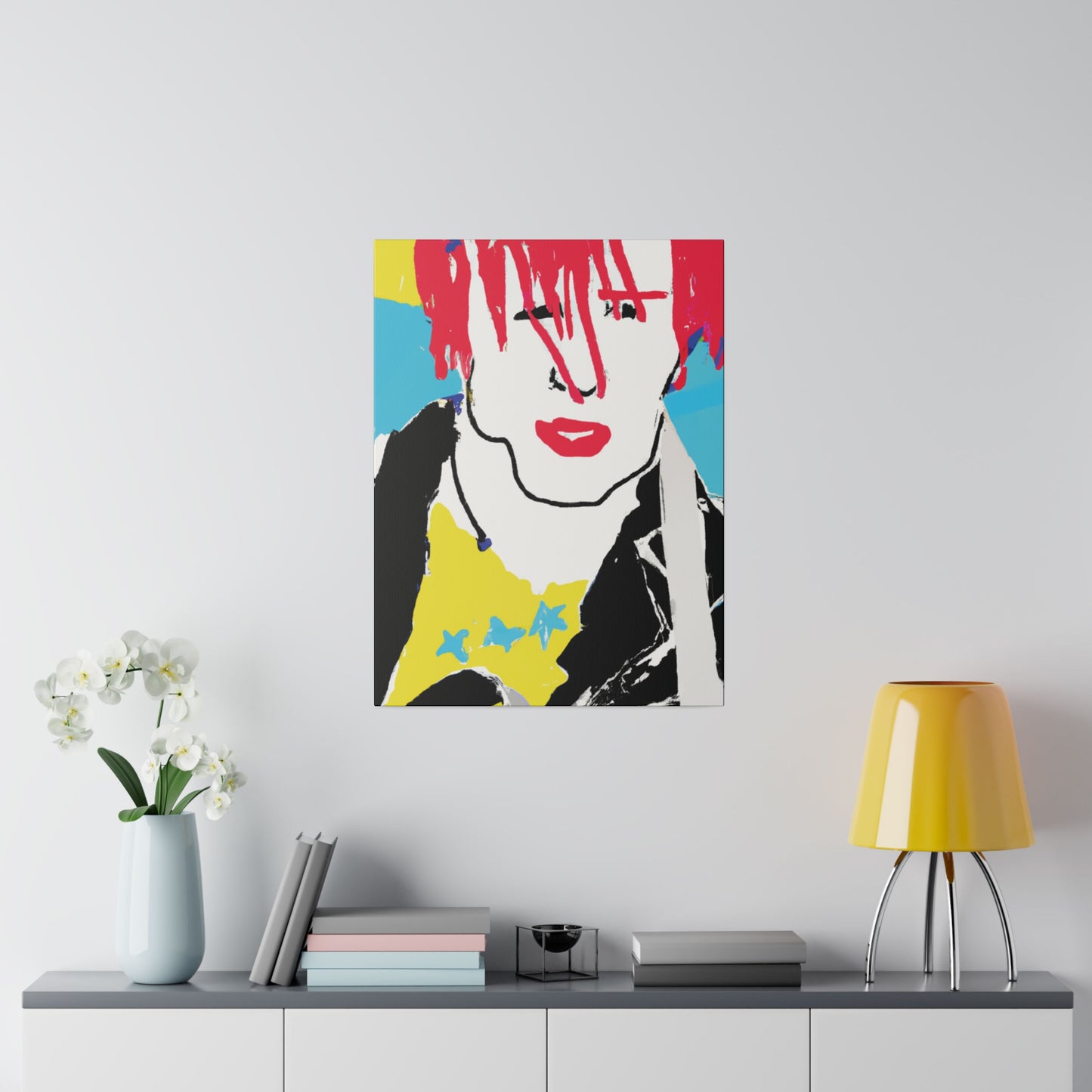 6346F - Rockstar Painting Print | Face | Abstract | Poster | Home Decor | Wall Art | Music Art | Canvas