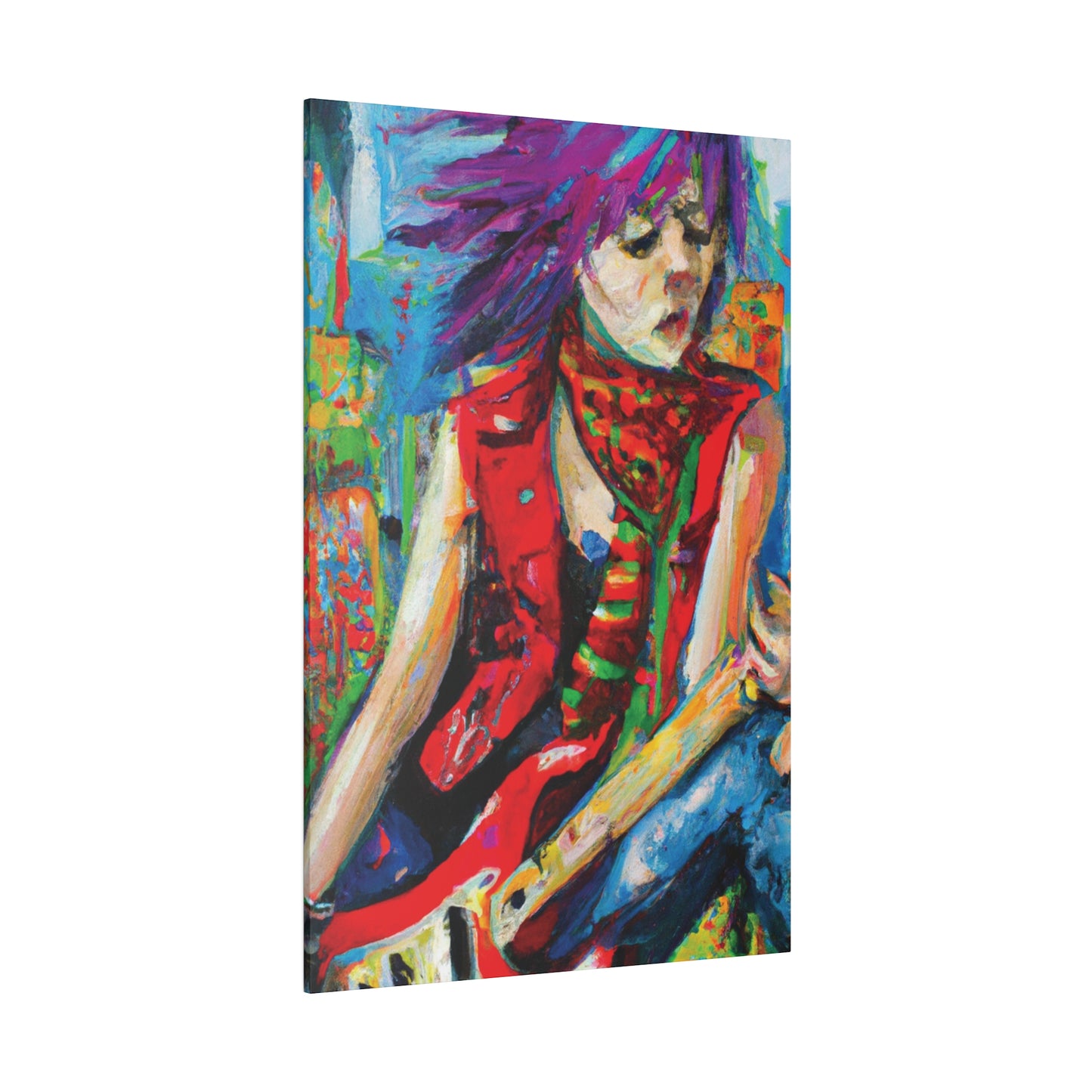 6732Q - Rockstar Oil Painting Style Print | Poster | Home Decor | Wall Art | Music Art | Canvas