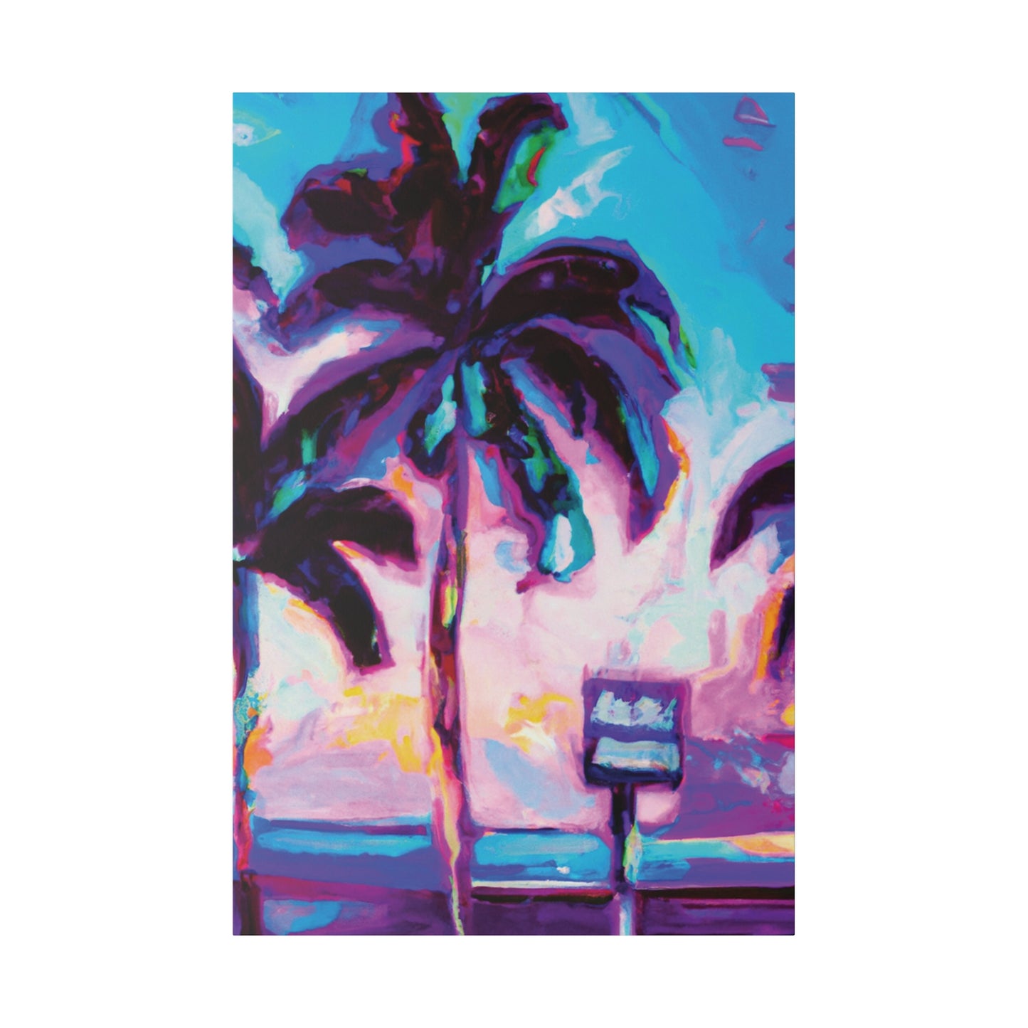 5753H - Miami Beach Sunset Painting Print | Miami | Beach | Sunset | Poster | Home Decor | Wall Art | Canvas