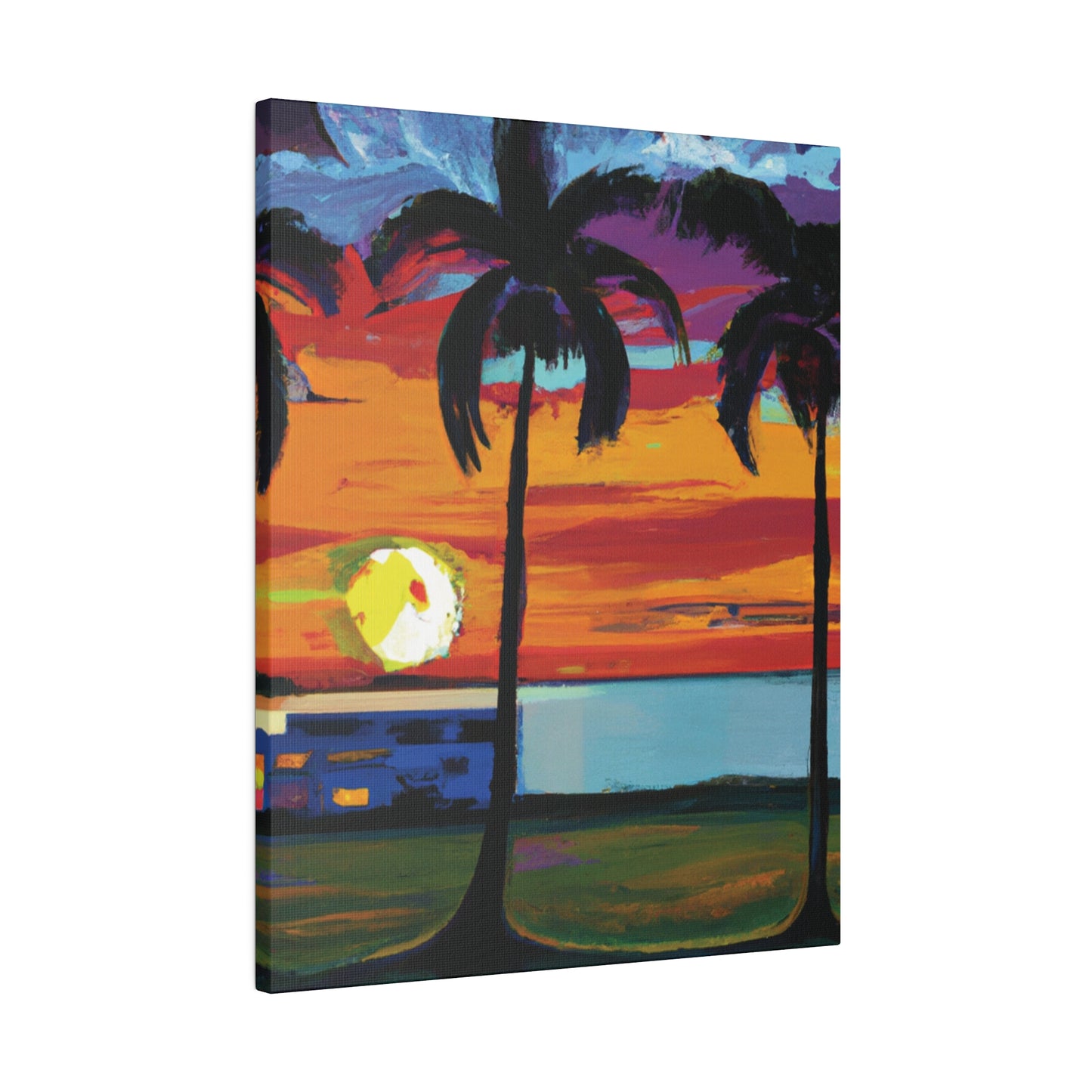 1676M - Miami Beach Sunset Painting Print | Miami | Beach | Sunset | Poster | Home Decor | Wall Art | Canvas