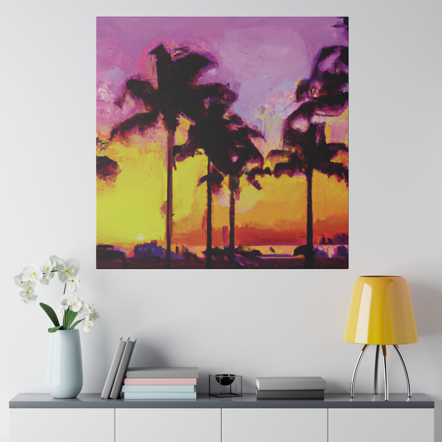 3958L - Miami Beach Sunset Painting Print | Miami | Beach | Sunset | Poster | Home Decor | Wall Art | Canvas