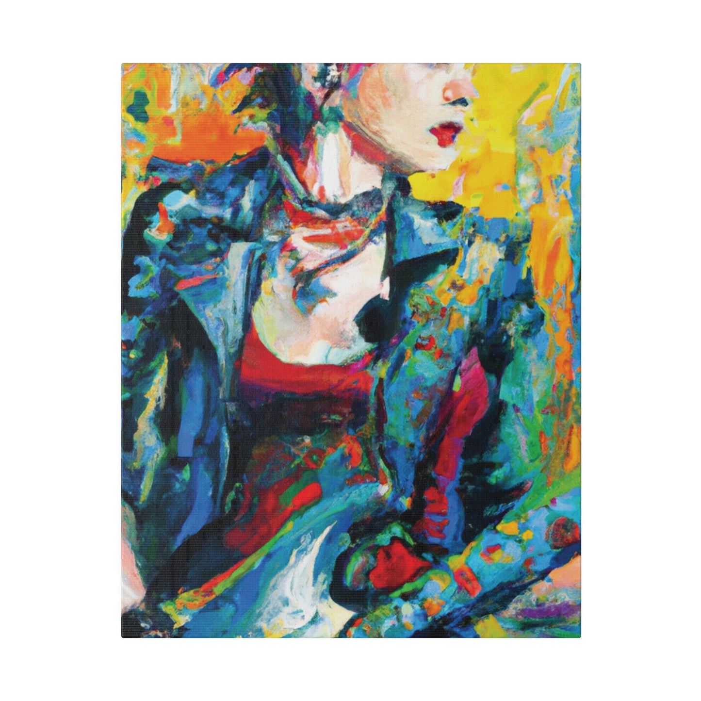 9075K - Rockstar Oil Painting Style Print | Poster | Home Decor | Wall Art | Music Art | Canvas