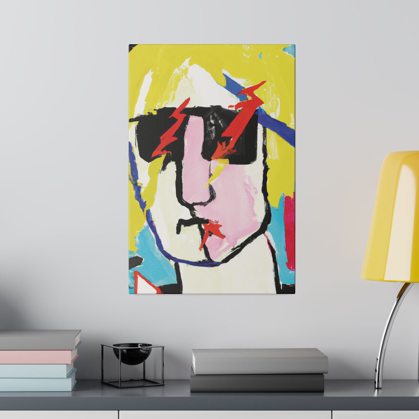 6067F - Rockstar Painting Print | Face | Abstract | Poster | Home Decor | Wall Art | Music Art | Canvas