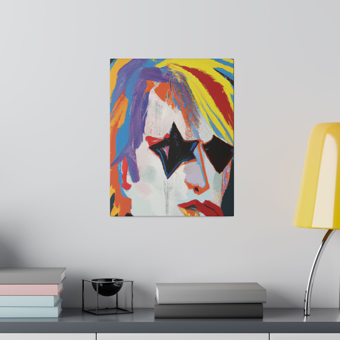 5673A - Rockstar Painting Print | Face | Abstract | Poster | Home Decor | Wall Art | Music Art | Canvas