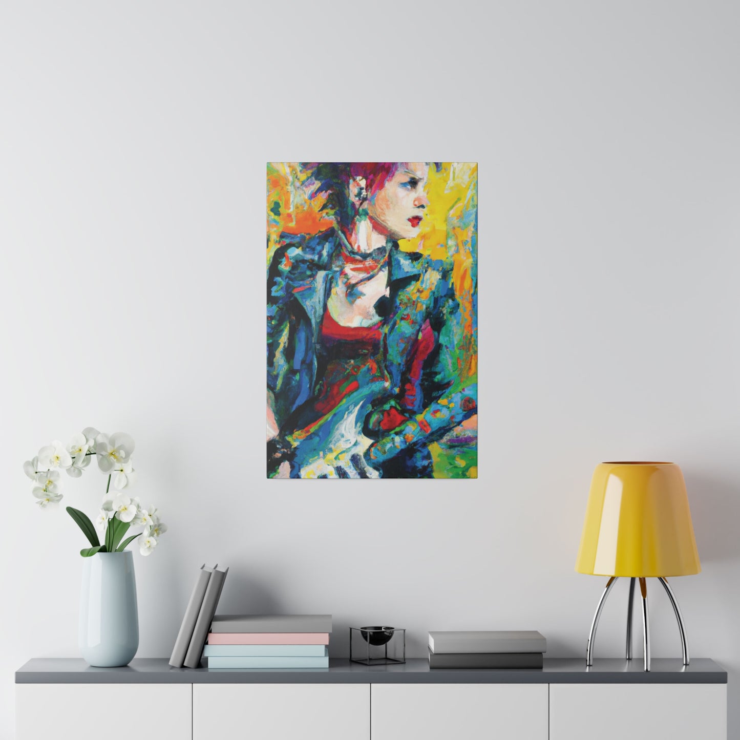9075K - Rockstar Oil Painting Style Print | Poster | Home Decor | Wall Art | Music Art | Canvas