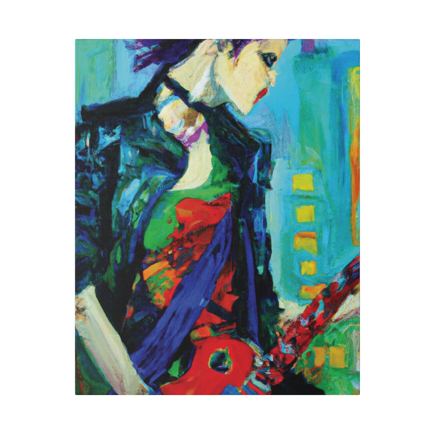 6756O - Rockstar Oil Painting Style Print | Poster | Home Decor | Wall Art | Music Art | Canvas