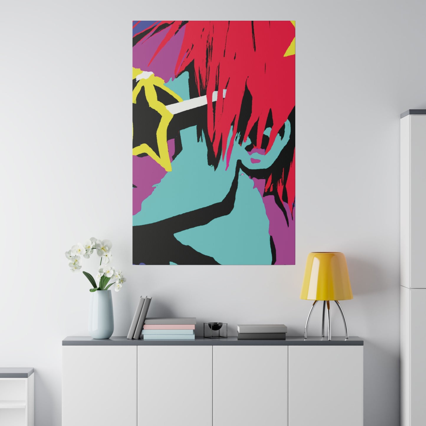 8877T - Rockstar Painting Print | Face | Abstract | Poster | Home Decor | Wall Art | Music Art | Canvas