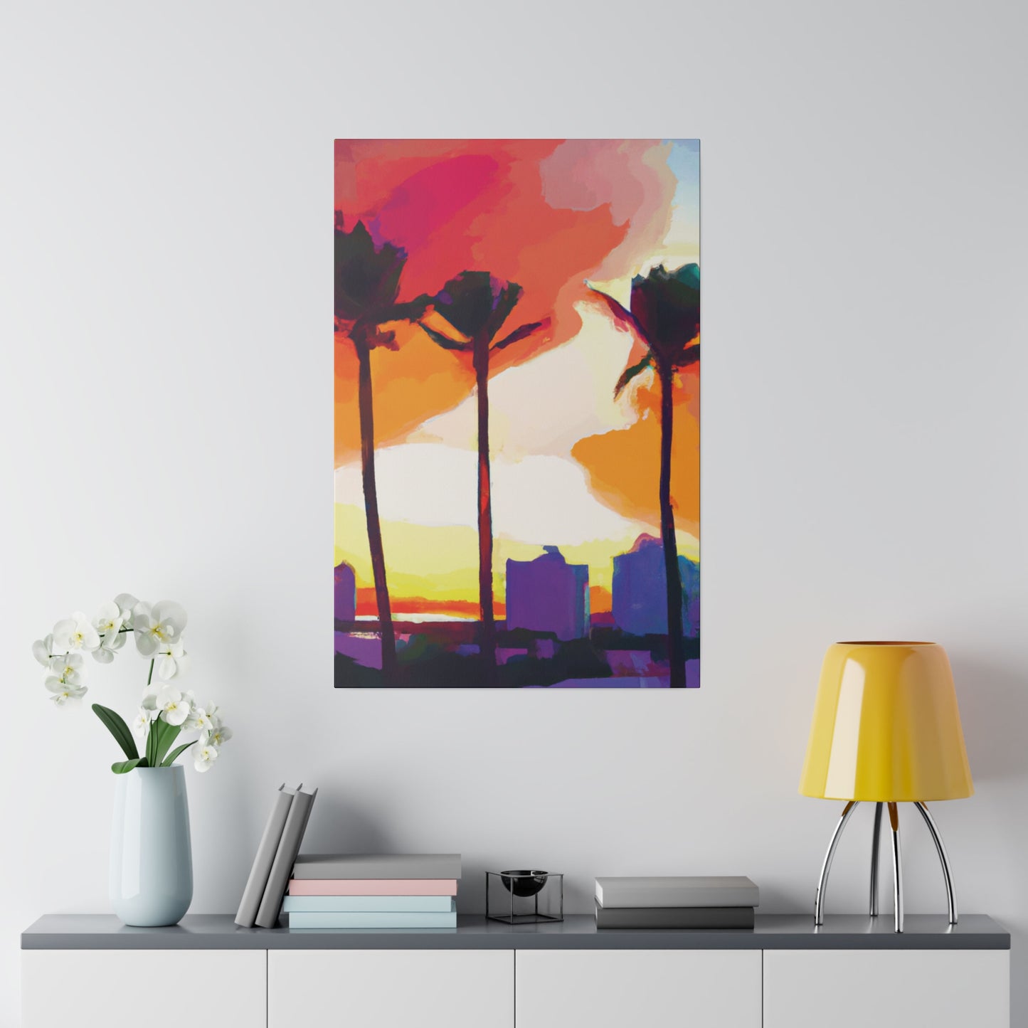 1605J - Miami Beach Sunset Painting Print | Miami | Beach | Sunset | Poster | Home Decor | Wall Art | Canvas