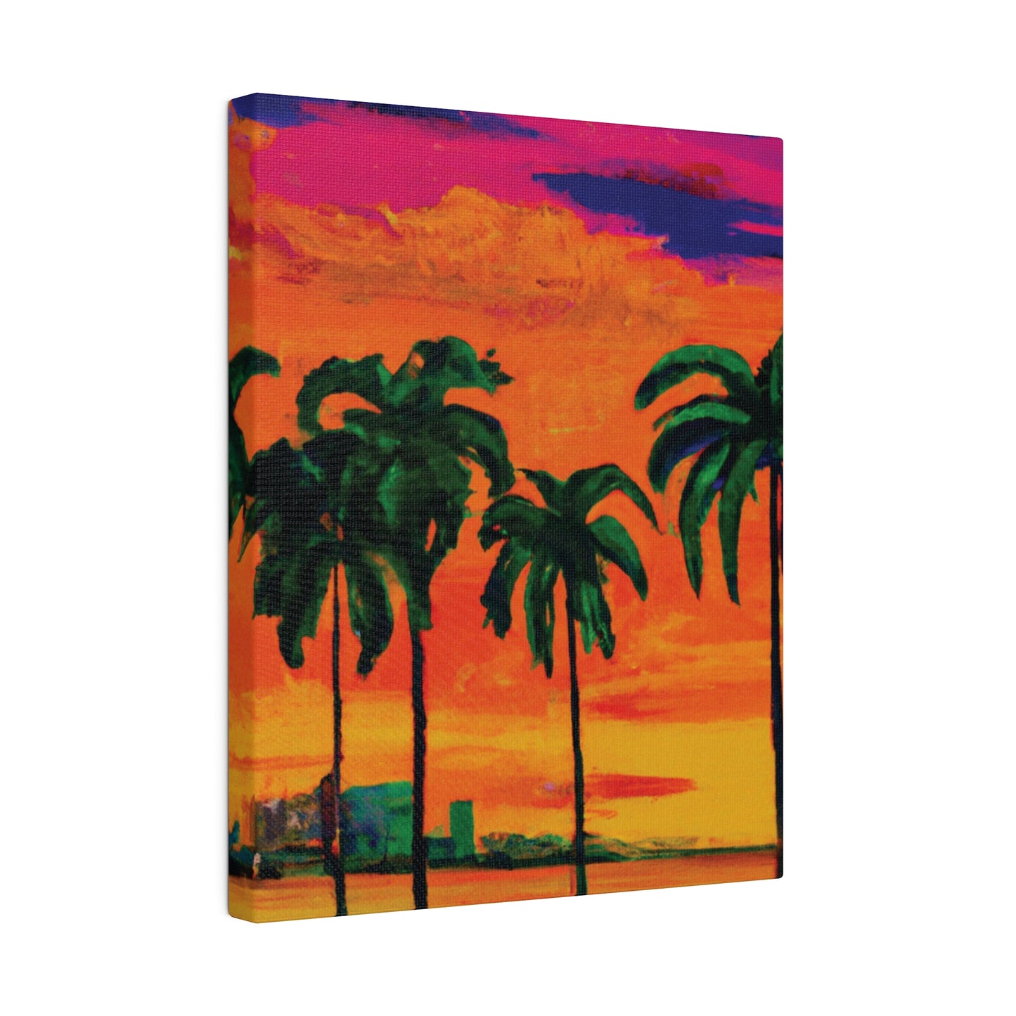 7389Y - Miami Beach Sunset Painting Print | Miami | Beach | Sunset | Poster | Home Decor | Wall Art | Canvas