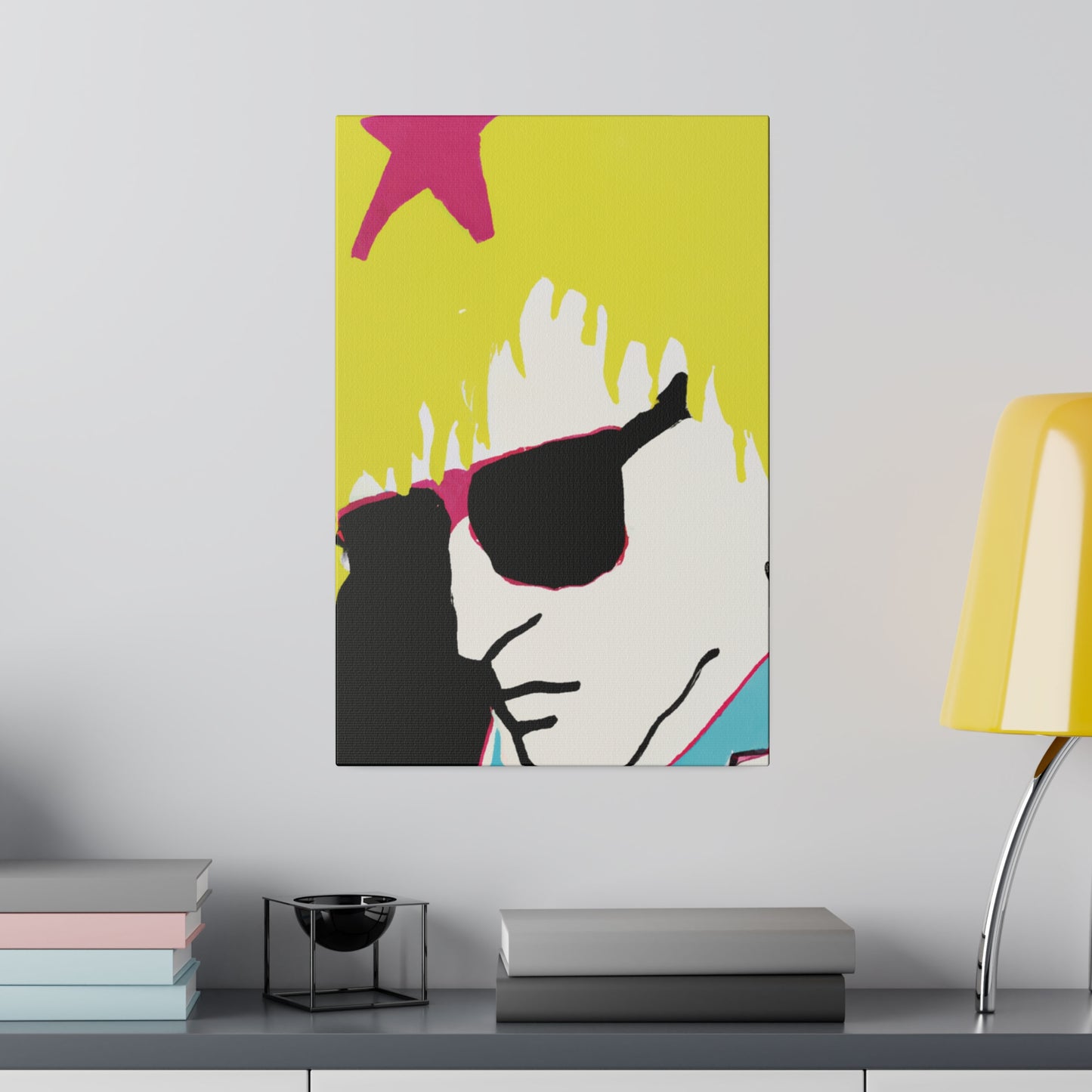 4752G - Rockstar Painting Print | Face | Abstract | Poster | Home Decor | Wall Art | Music Art | Canvas