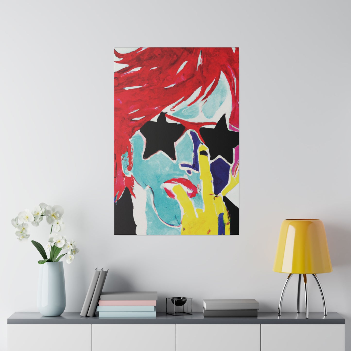 2748V - Rockstar Painting Print | Face | Abstract | Poster | Home Decor | Wall Art | Music Art | Canvas