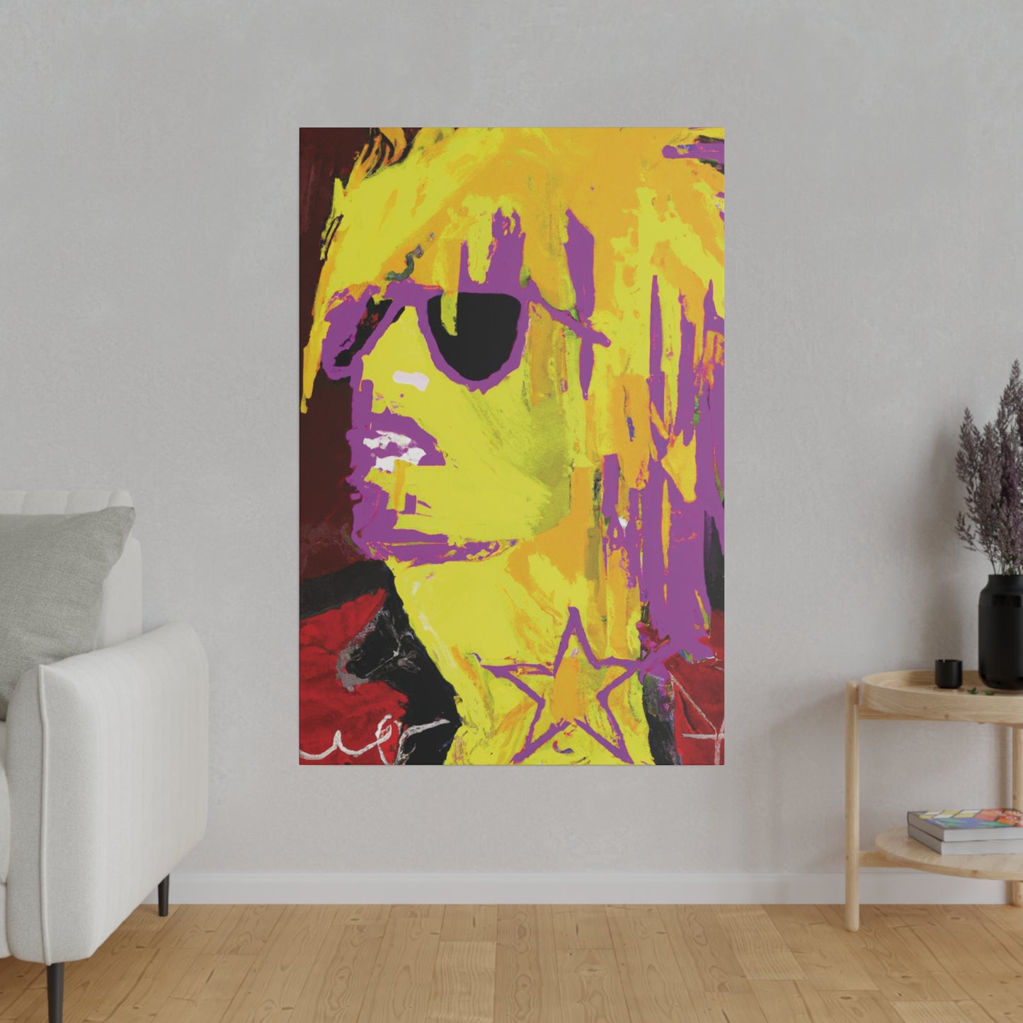 138G - Rockstar Painting Print | Face | Abstract | Poster | Home Decor | Wall Art | Music Art | Canvas