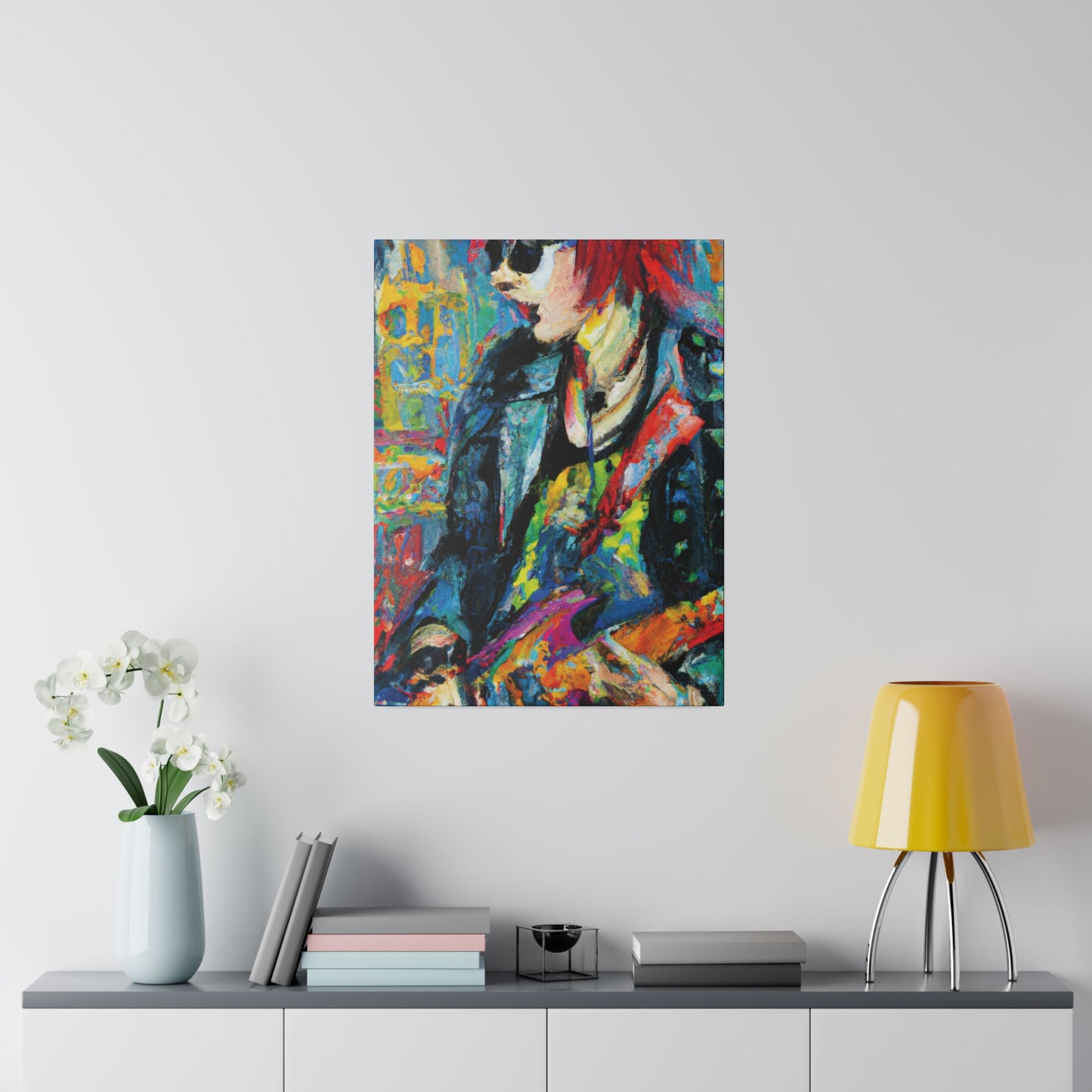 1754P - Rockstar Oil Painting Style Print | Poster | Home Decor | Wall Art | Music Art | Canvas