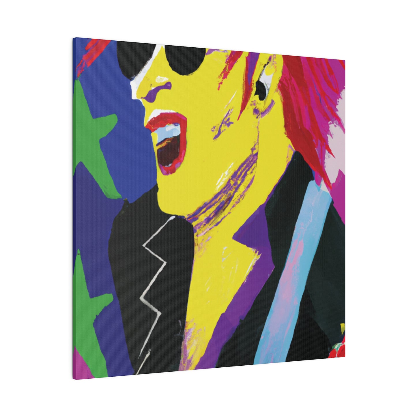 9751P - Rockstar Painting Print | Face | Abstract | Poster | Home Decor | Wall Art | Music Art | Canvas