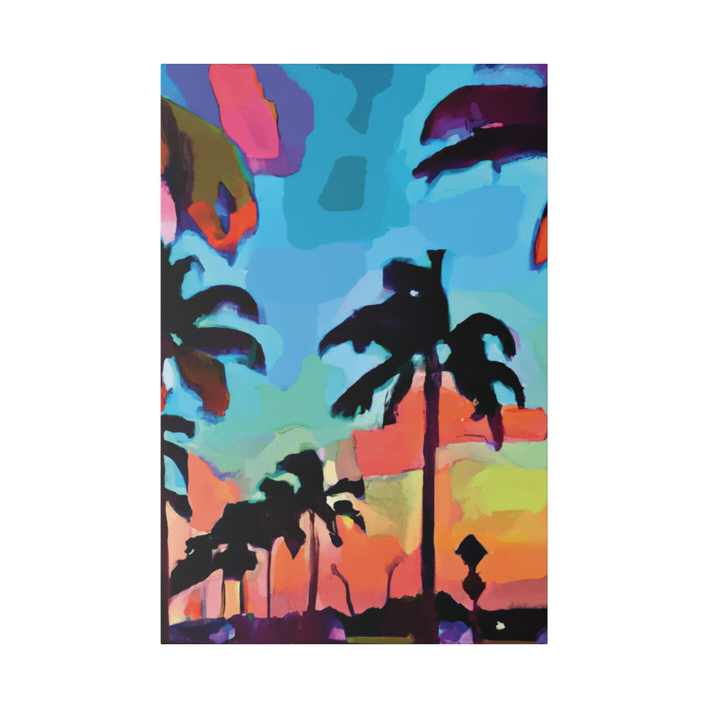 7439V - Miami Beach Sunset Painting Print | Miami | Beach | Sunset | Poster | Home Decor | Wall Art | Canvas