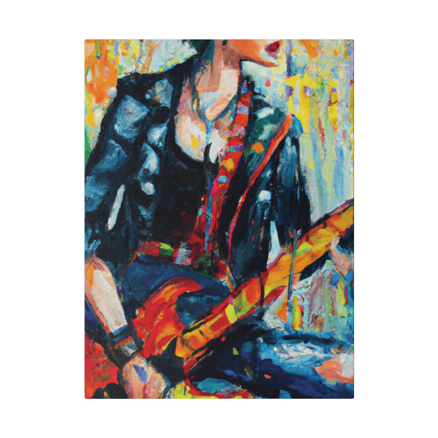 4573T - Rockstar Oil Painting Style Print | Poster | Home Decor | Wall Art | Music Art | Canvas