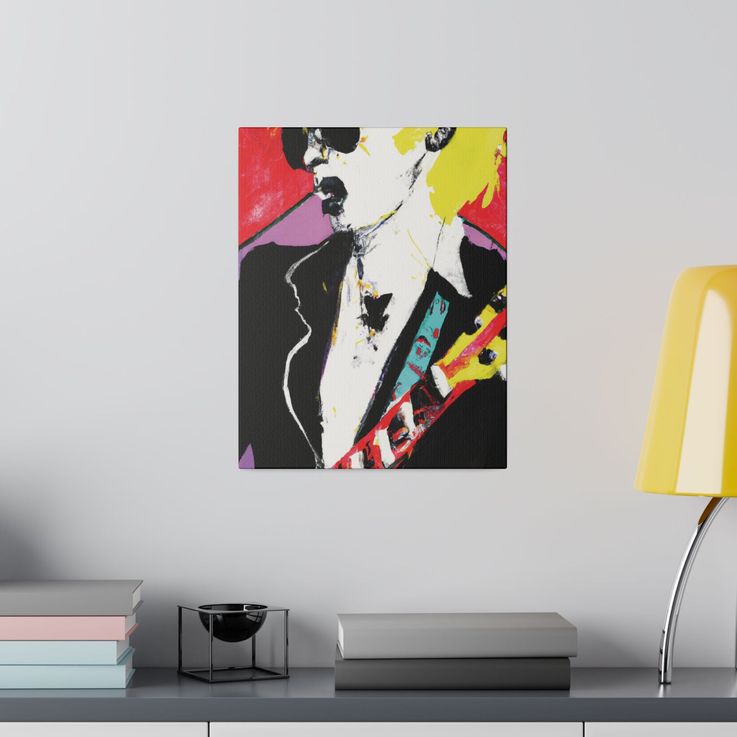 3073T - Rockstar Painting Print | Face | Abstract | Poster | Home Decor | Wall Art | Music Art | Canvas