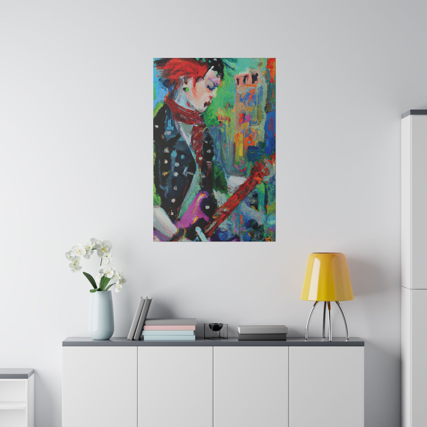 9721W - Rockstar Oil Painting Style Print | Poster | Home Decor | Wall Art | Music Art | Canvas