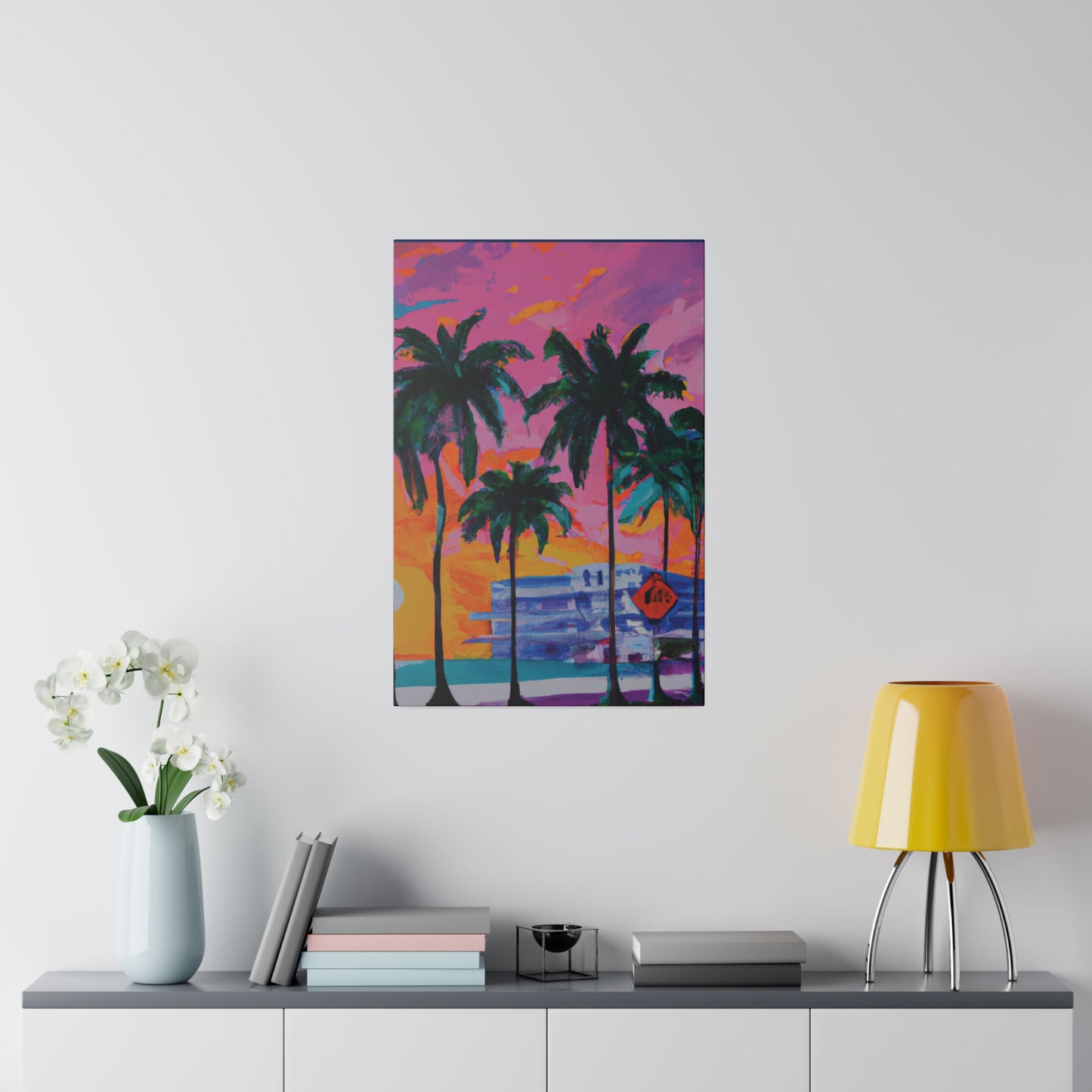 5487P - Miami Beach Sunset Painting Print | Miami | Beach | Sunset | Poster | Home Decor | Wall Art | Canvas