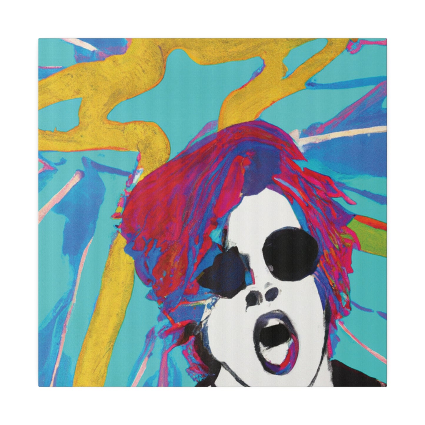 4567A - Rockstar Painting Print | Face | Abstract | Poster | Home Decor | Wall Art | Music Art | Canvas
