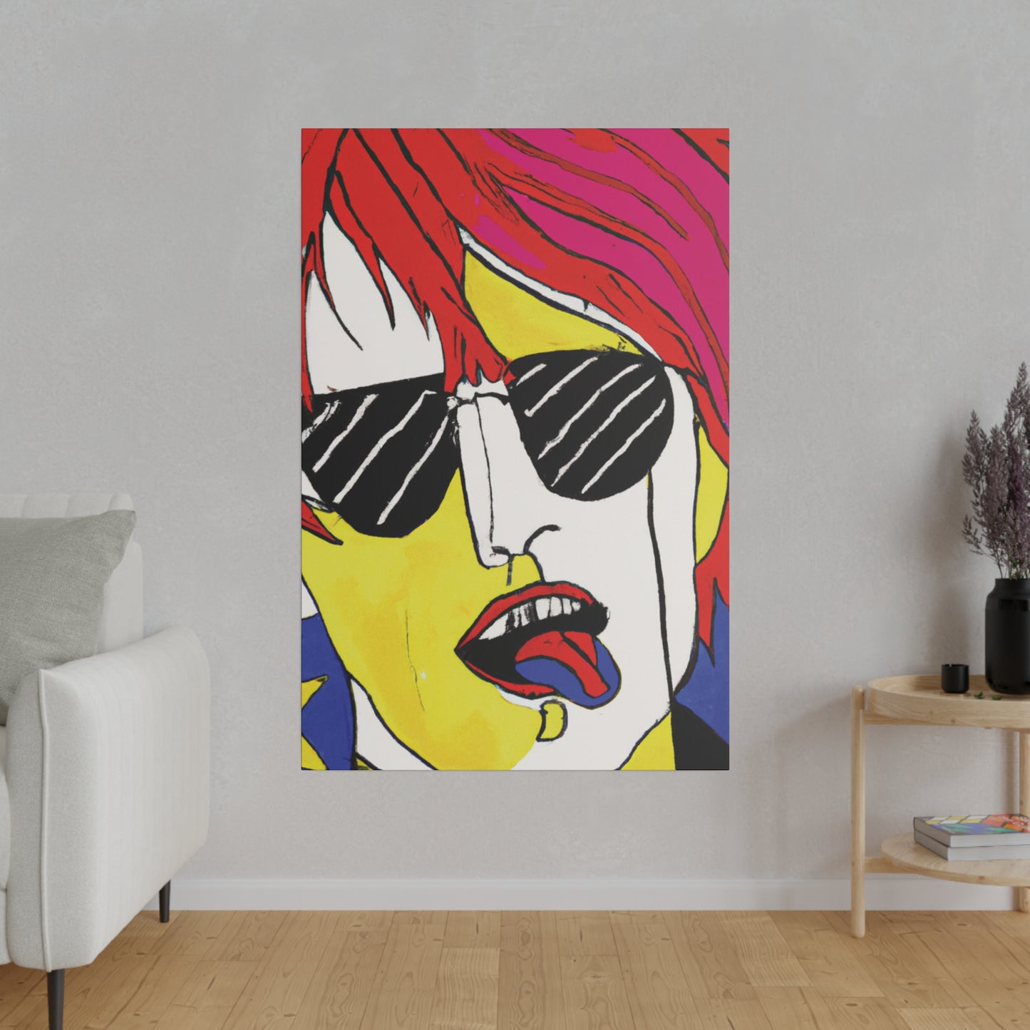 4488Q - Rockstar Painting Print | Face | Abstract | Poster | Home Decor | Wall Art | Music Art | Canvas