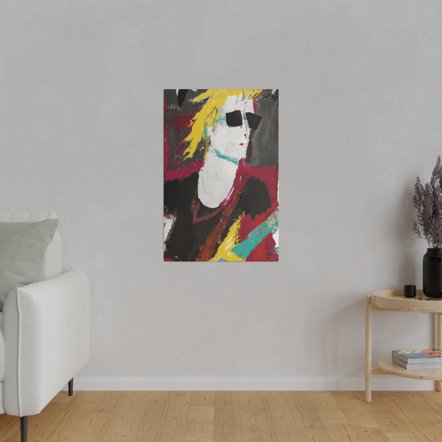 9346S - Rockstar Painting Print | Face | Abstract | Poster | Home Decor | Wall Art | Music Art | Canvas