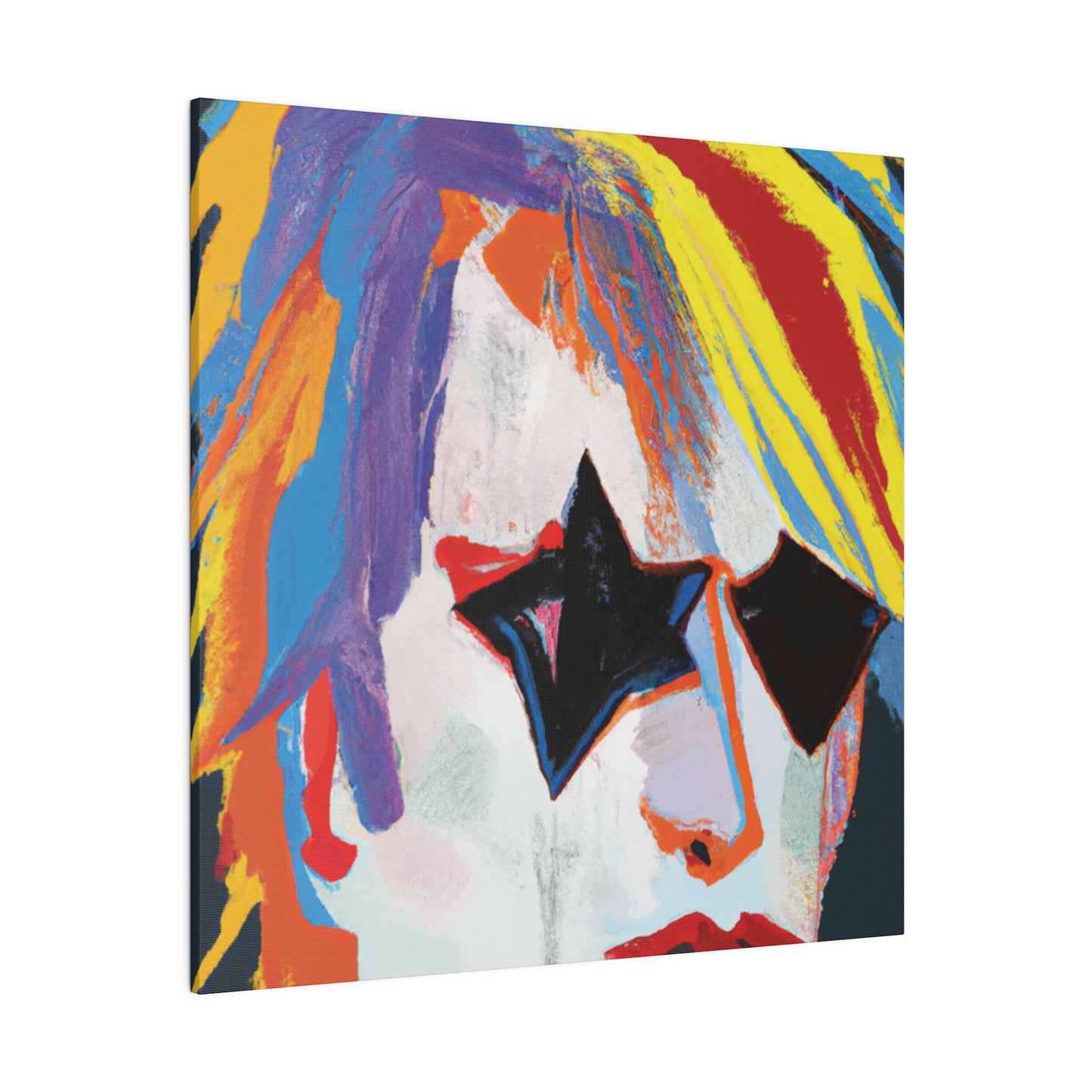 5673A - Rockstar Painting Print | Face | Abstract | Poster | Home Decor | Wall Art | Music Art | Canvas