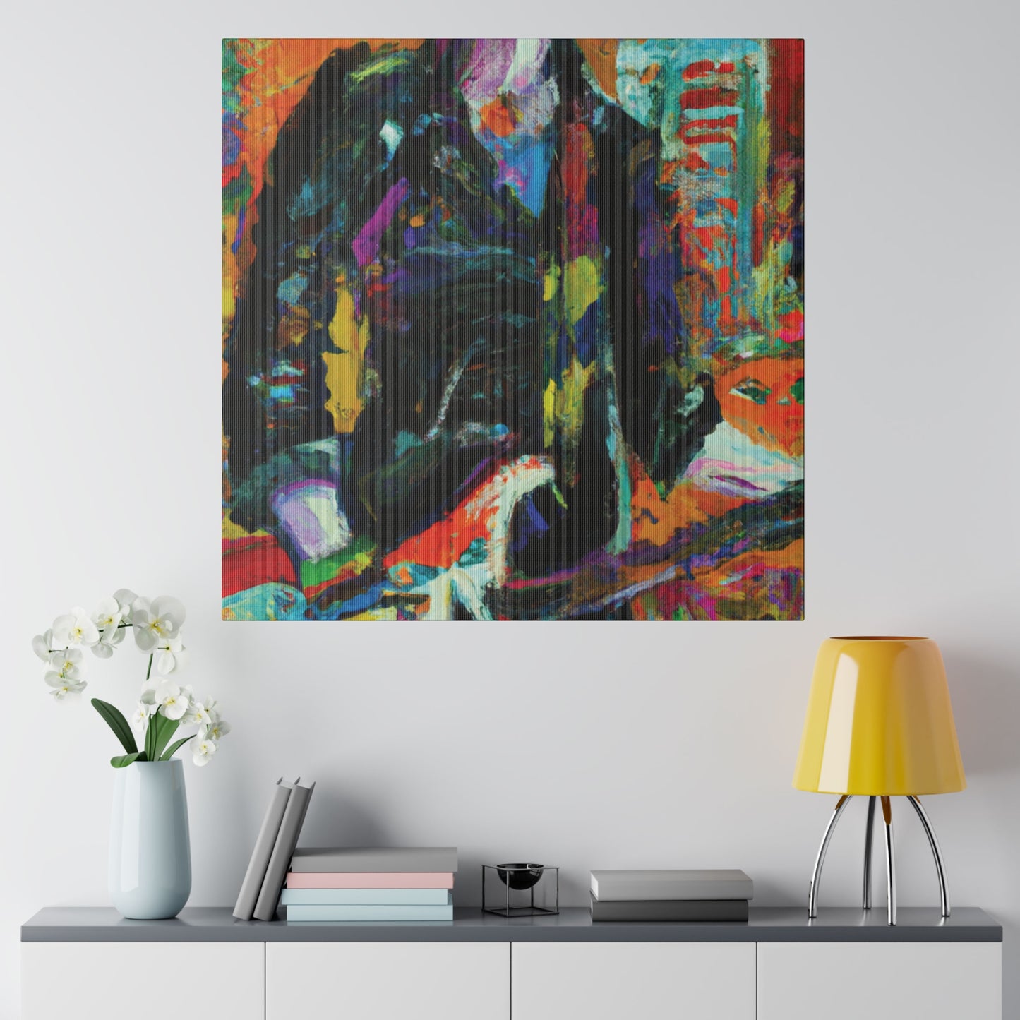 8673Z - Rockstar Oil Painting Style Print | Poster | Home Decor | Wall Art | Music Art | Canvas