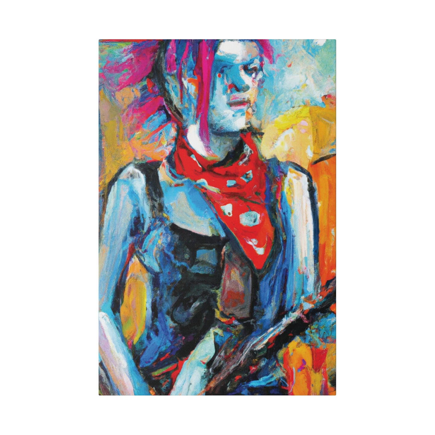 7372P - Rockstar Oil Painting Style Print | Poster | Home Decor | Wall Art | Music Art | Canvas