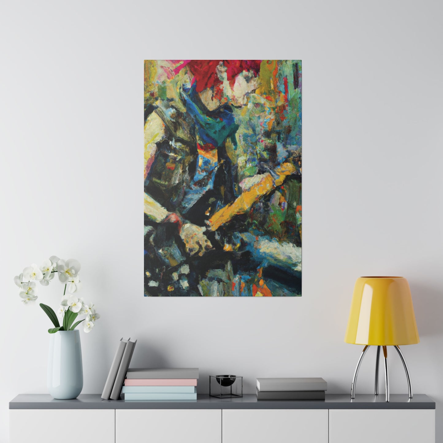 3758W - Rockstar Oil Painting Style Print | Poster | Home Decor | Wall Art | Music Art | Canvas