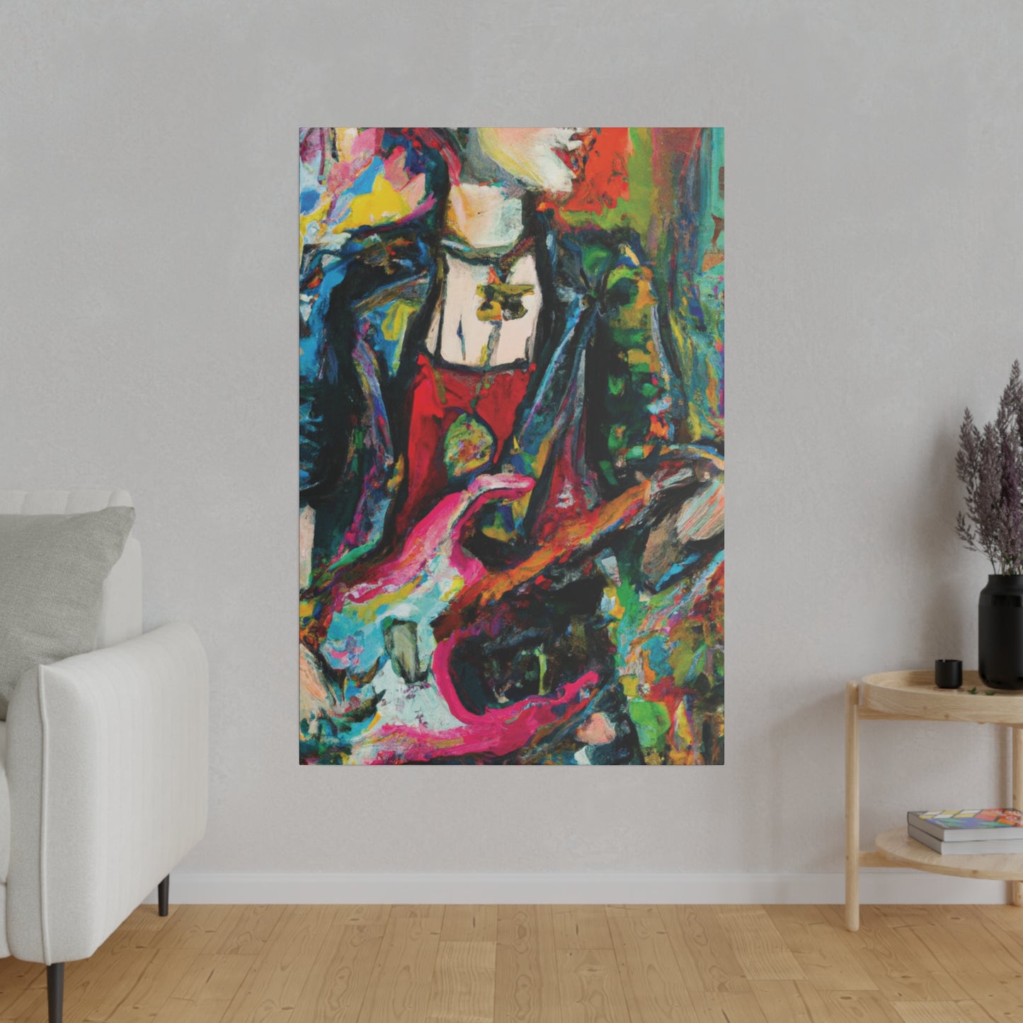 4558Z - Rockstar Oil Painting Style Print | Poster | Home Decor | Wall Art | Music Art | Canvas