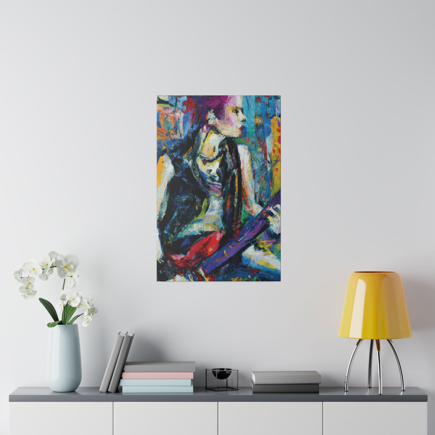 344U - Rockstar Oil Painting Style Print | Poster | Home Decor | Wall Art | Music Art | Canvas